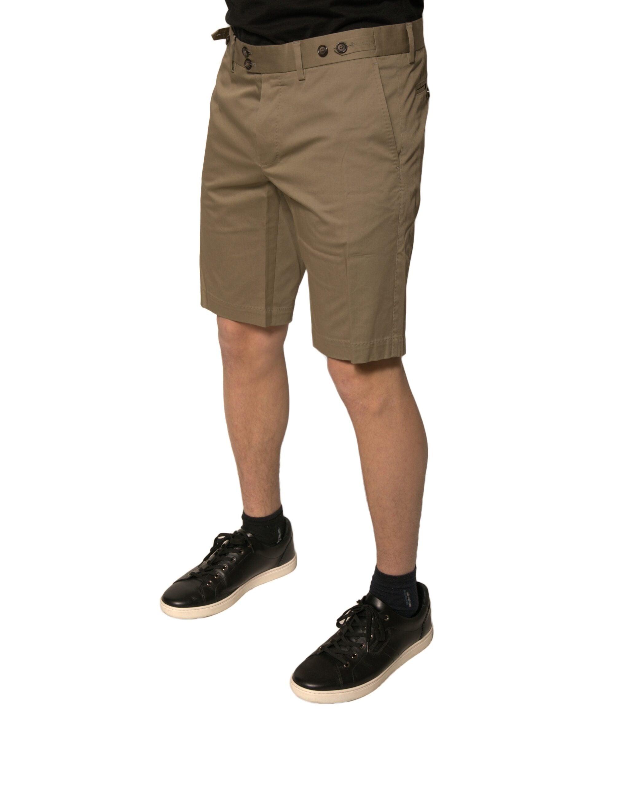 Dolce & Gabbana Brown Chino Cotton Stretch Casual Men's Shorts