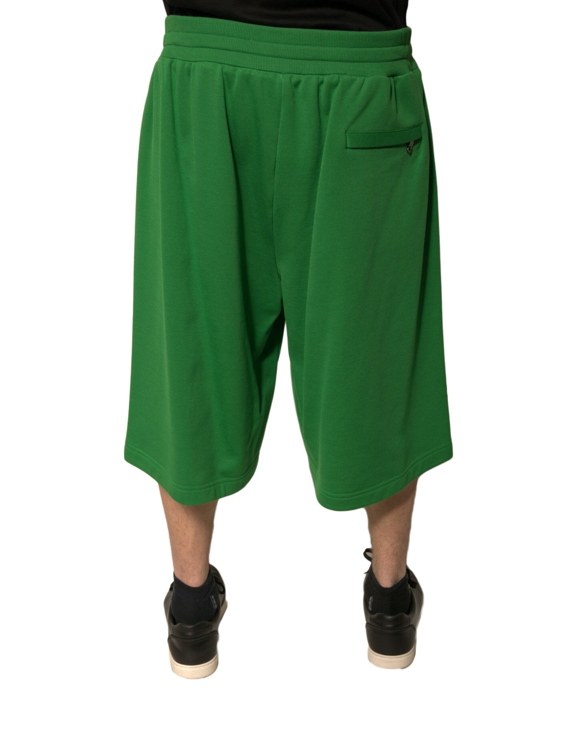 Dolce & Gabbana Green Cotton Blend Men Bermuda Men's Shorts