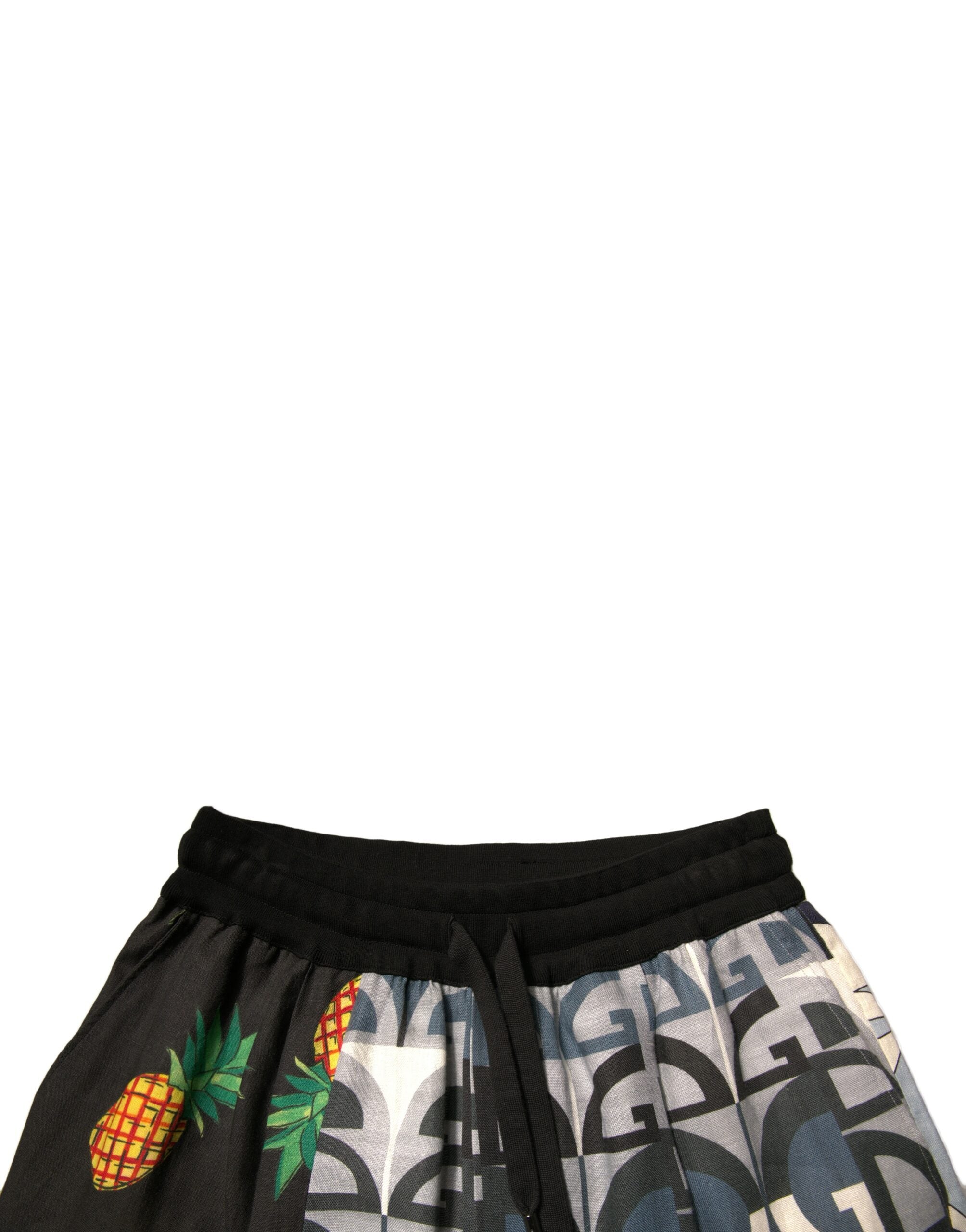 Dolce & Gabbana Multicolor Patchwork Linen Bermuda Men's Shorts (Pre-Owned)