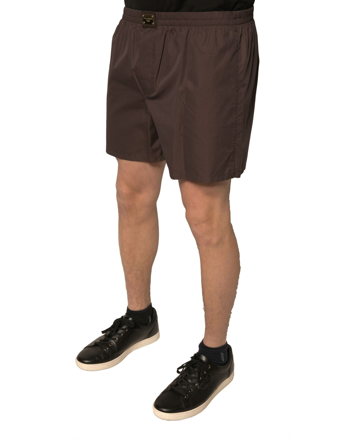 Dolce & Gabbana Brown Cotton Blend Men Mid Waist Men's Shorts