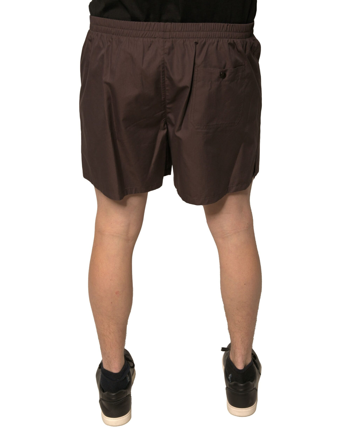 Dolce & Gabbana Brown Cotton Blend Men Mid Waist Men's Shorts