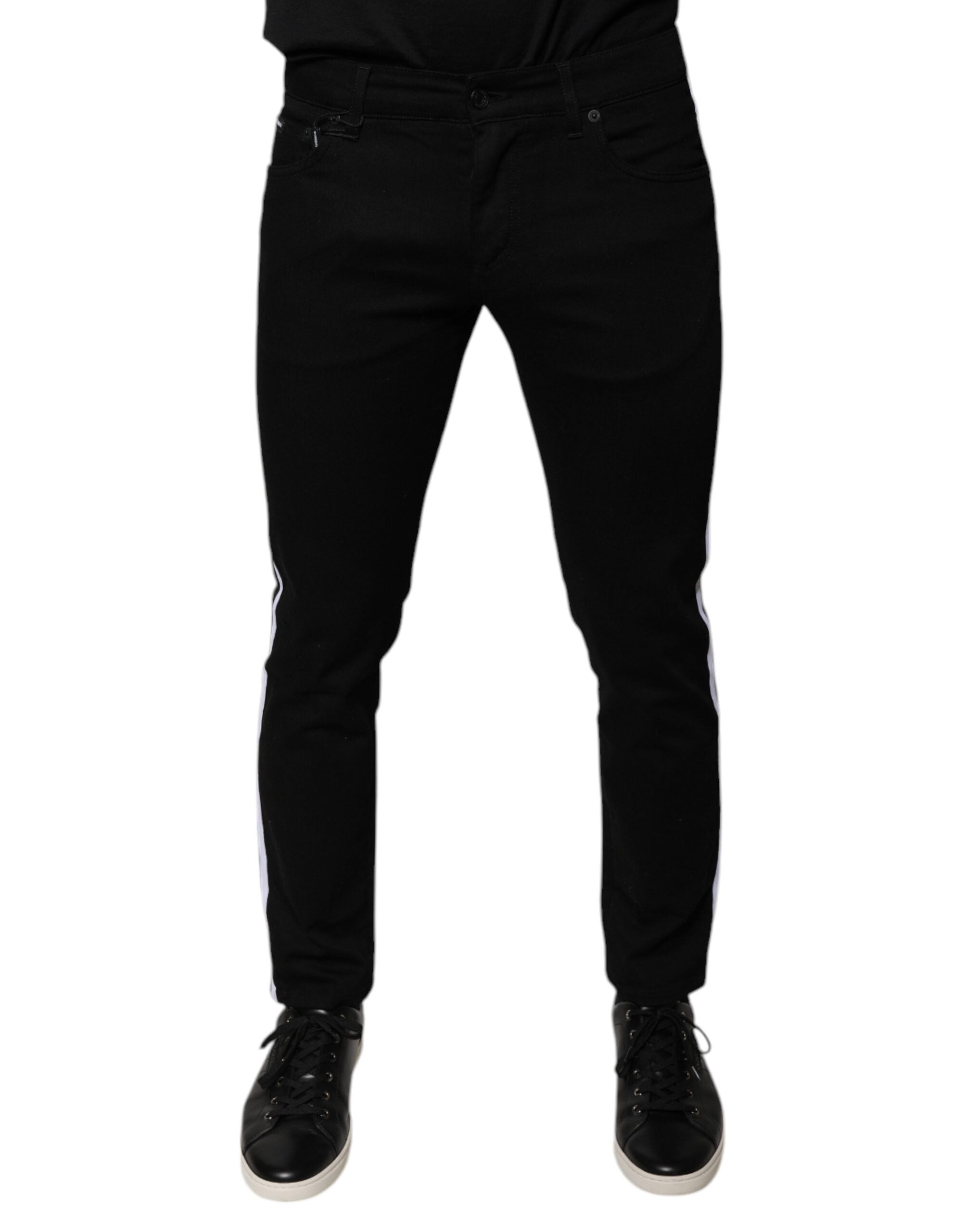 Dolce & Gabbana Black Crown Cotton Stretch Skinny Denim Men's Jeans
