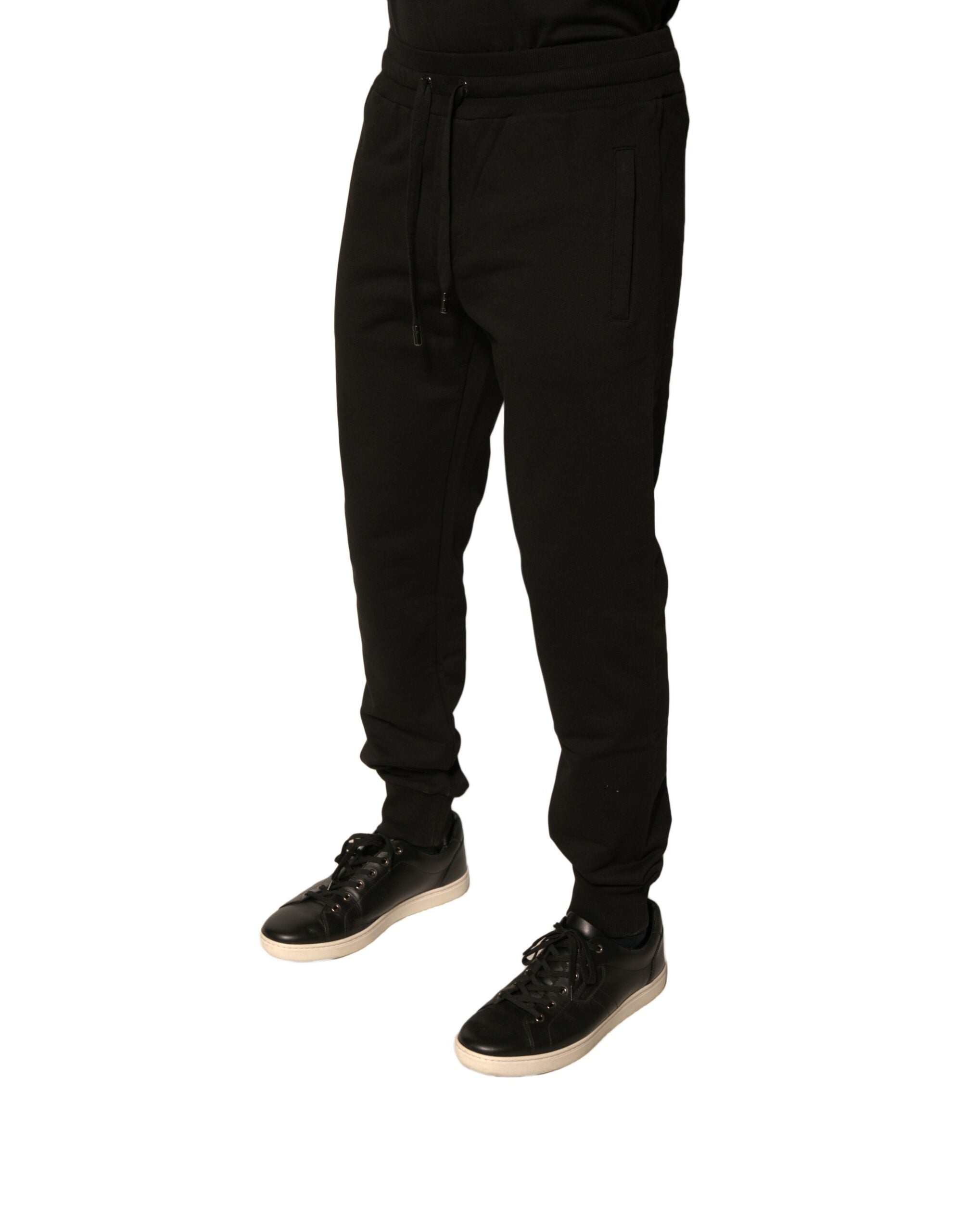 Dolce & Gabbana Black Cotton Jogger Men SweatMen's Men's Pants