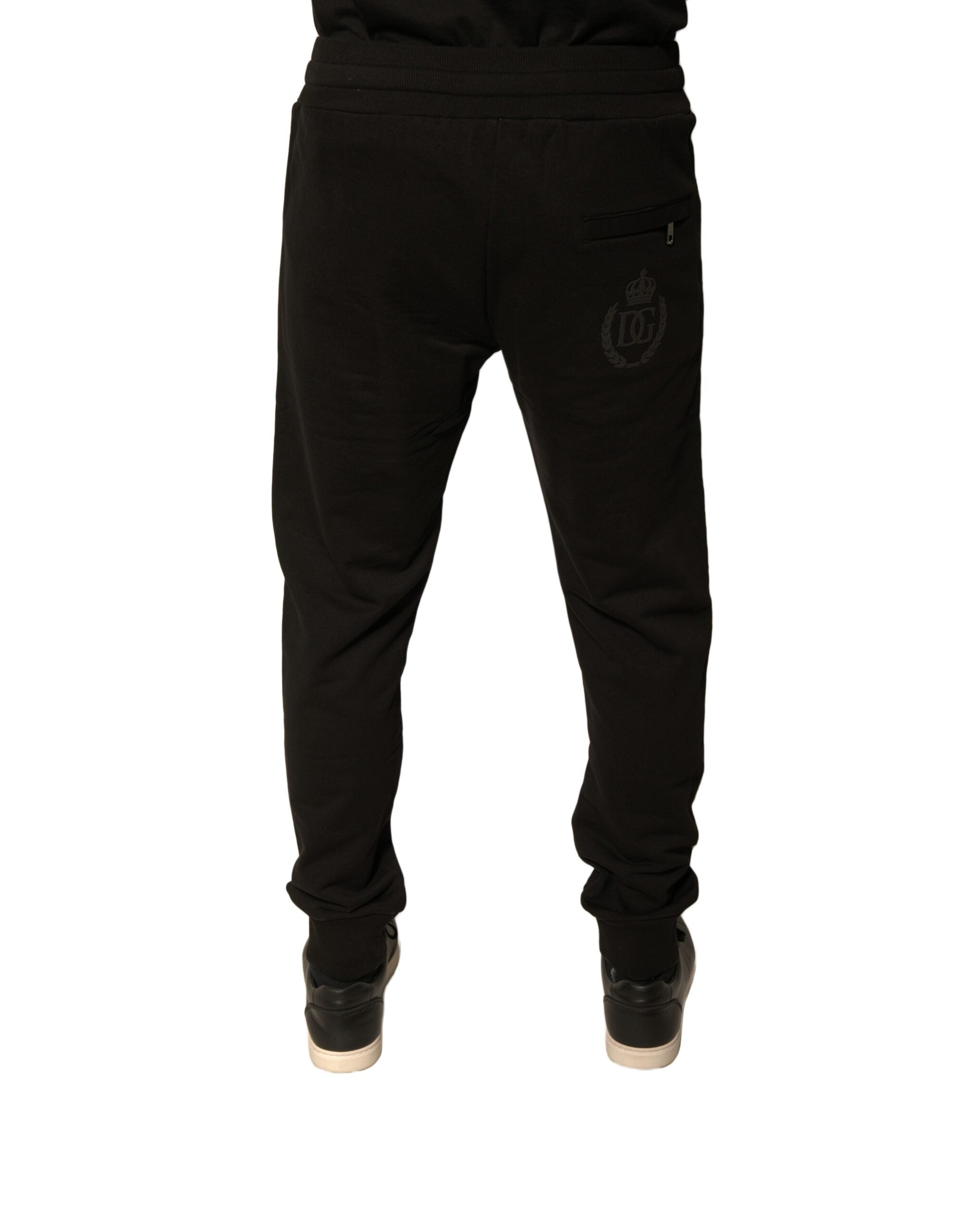 Dolce & Gabbana Black Cotton Jogger Men SweatMen's Men's Pants