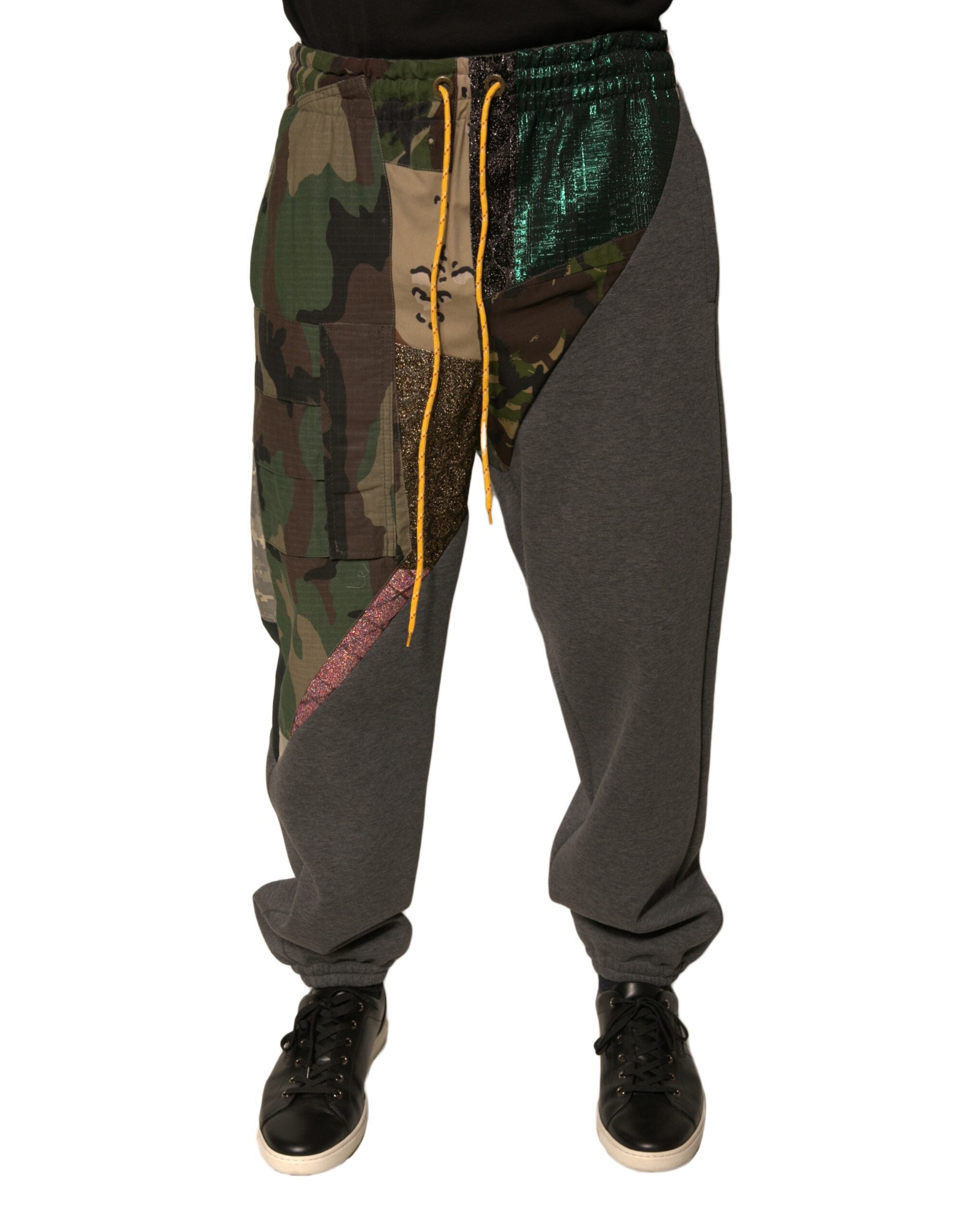 Dolce & Gabbana Multicolor Patchwork Cotton Jogger SweatMen's Men's Pants