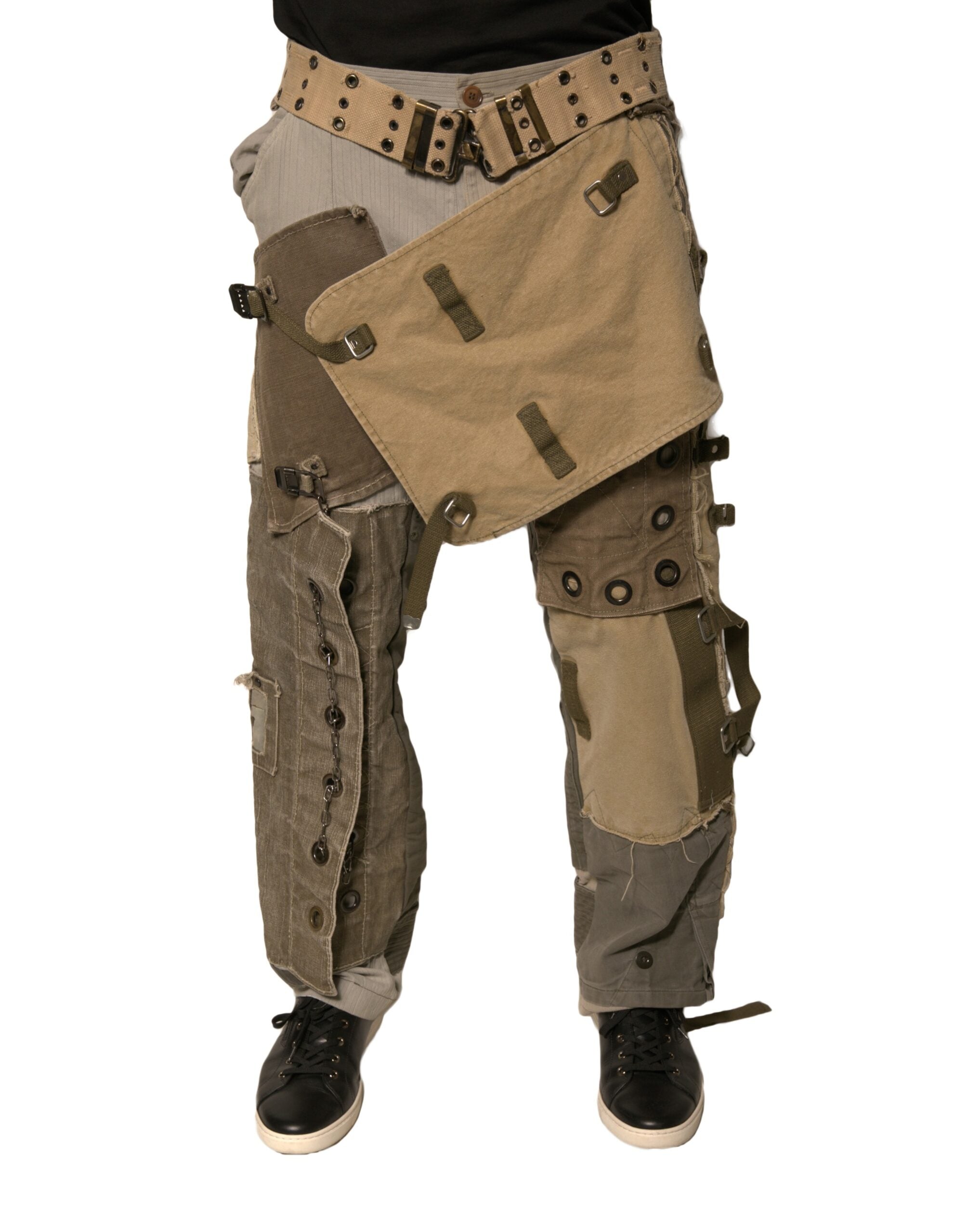 Dolce & Gabbana Multicolor Reconstructed Flight Cargo Men's Pants