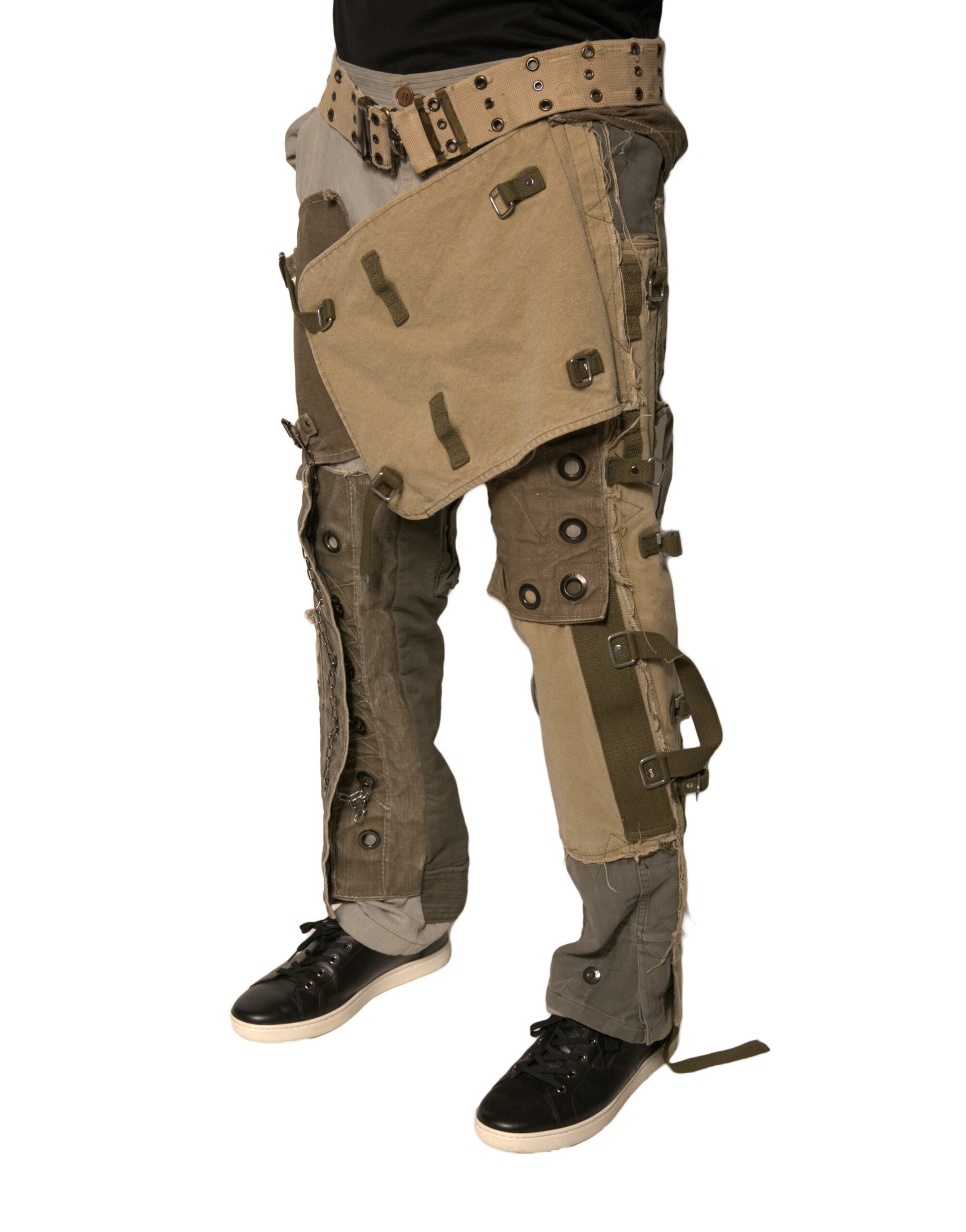 Dolce & Gabbana Multicolor Reconstructed Flight Cargo Men's Pants