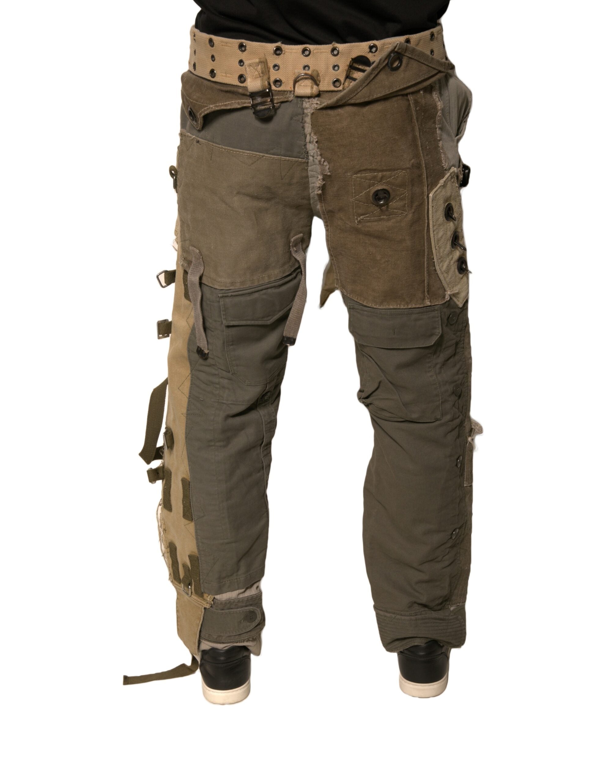 Dolce & Gabbana Multicolor Reconstructed Flight Cargo Men's Pants