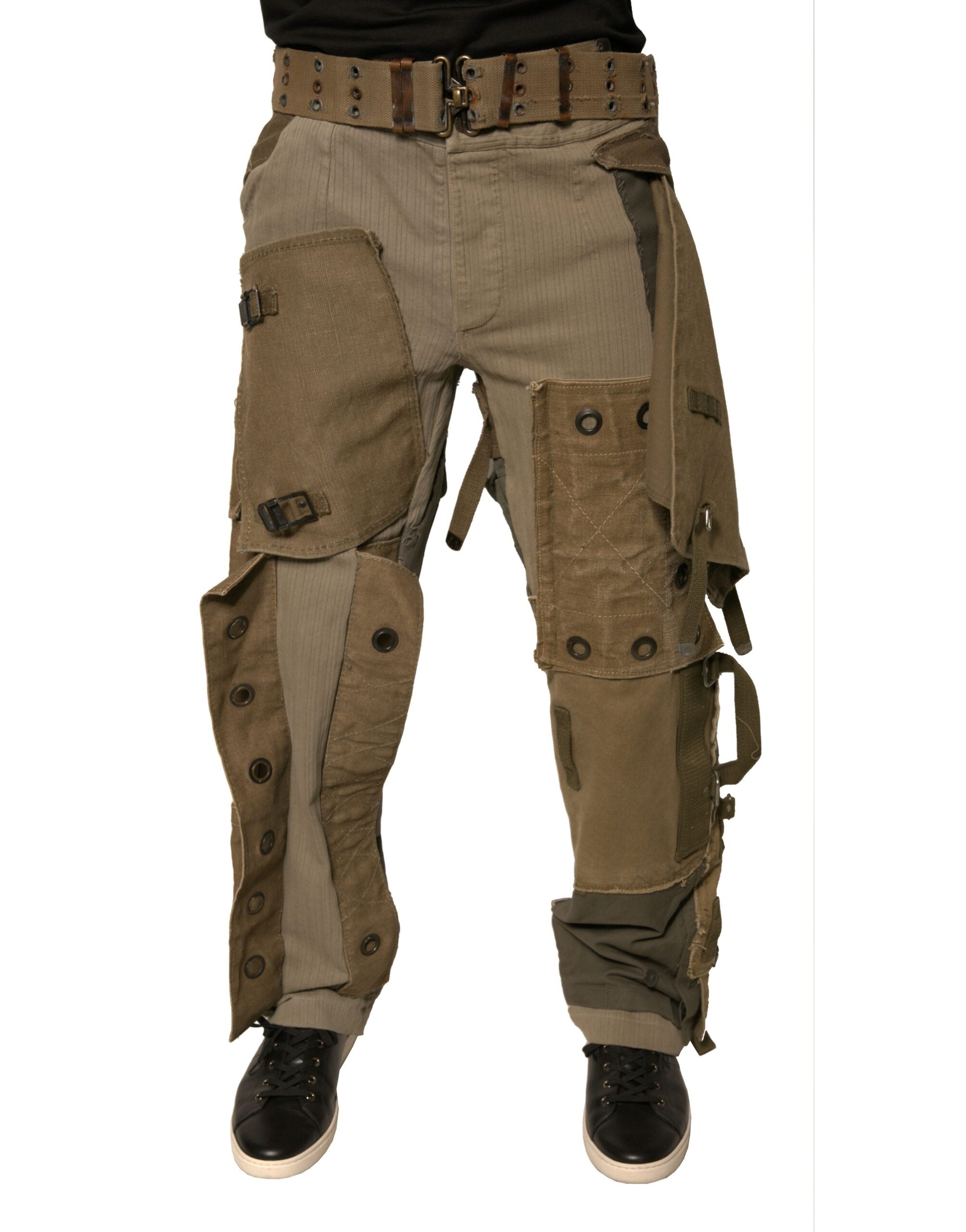 Dolce & Gabbana Multicolor Reconstructed Flight Cargo Men's Pants