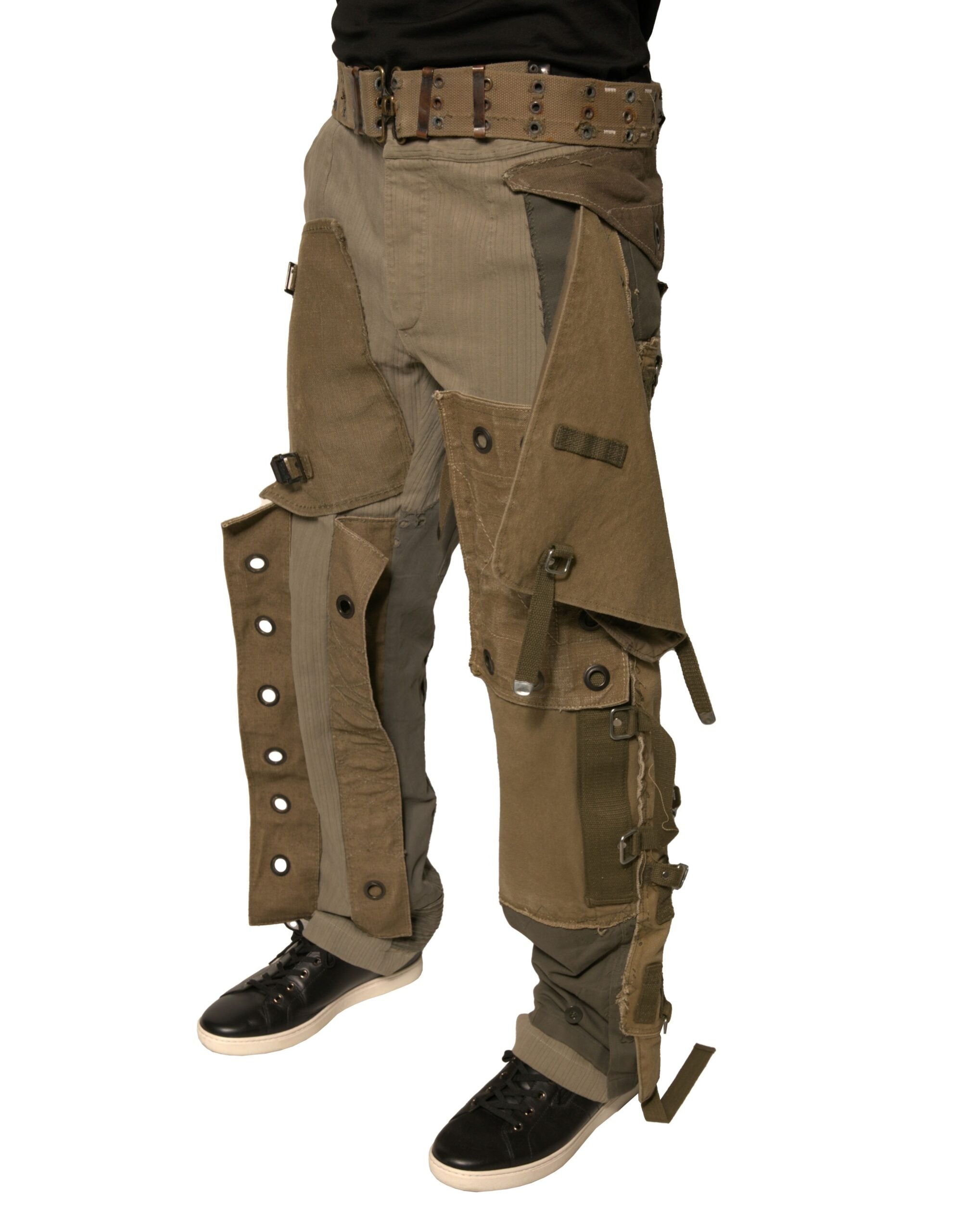 Dolce & Gabbana Multicolor Reconstructed Flight Cargo Men's Pants
