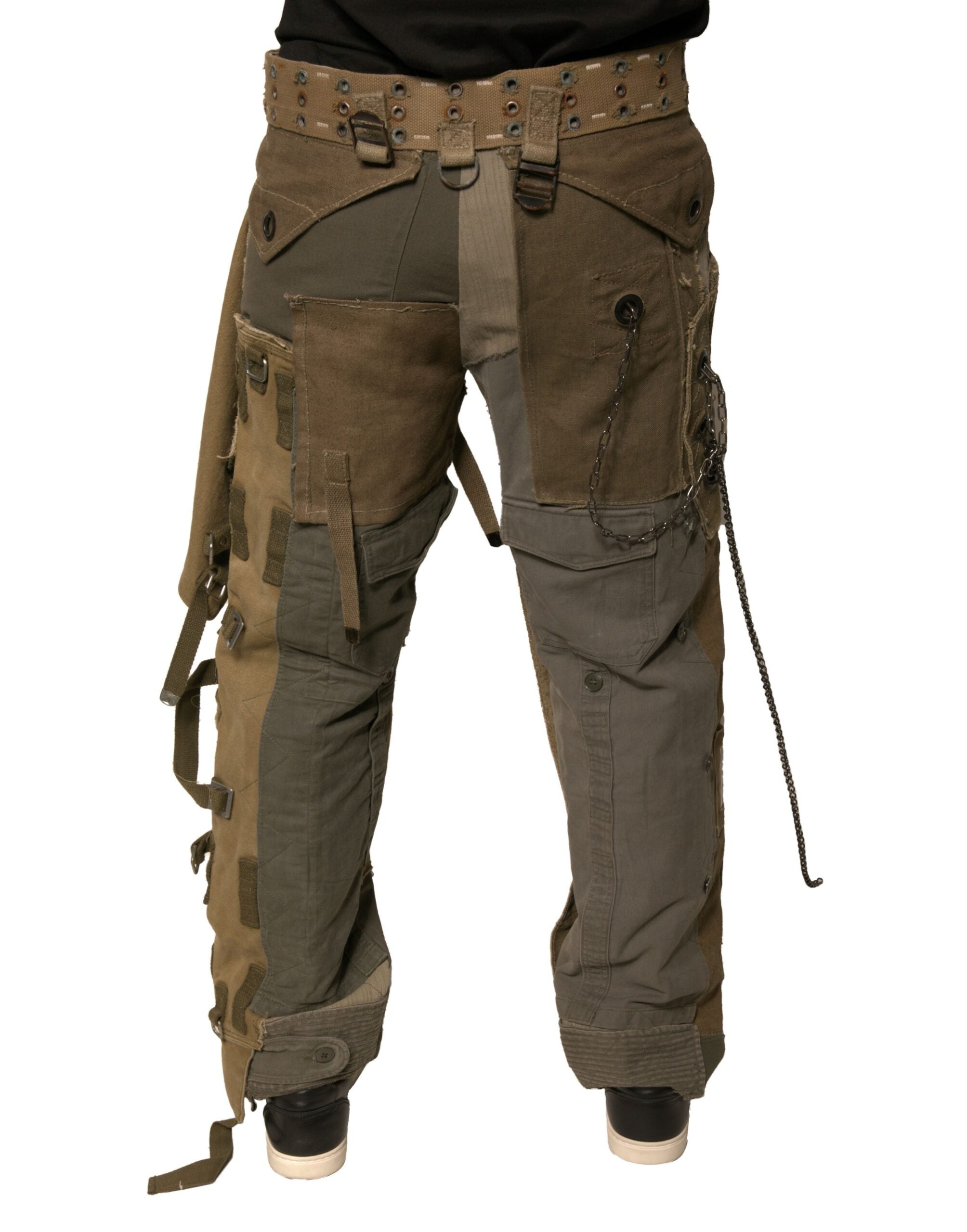 Dolce & Gabbana Multicolor Reconstructed Flight Cargo Men's Pants