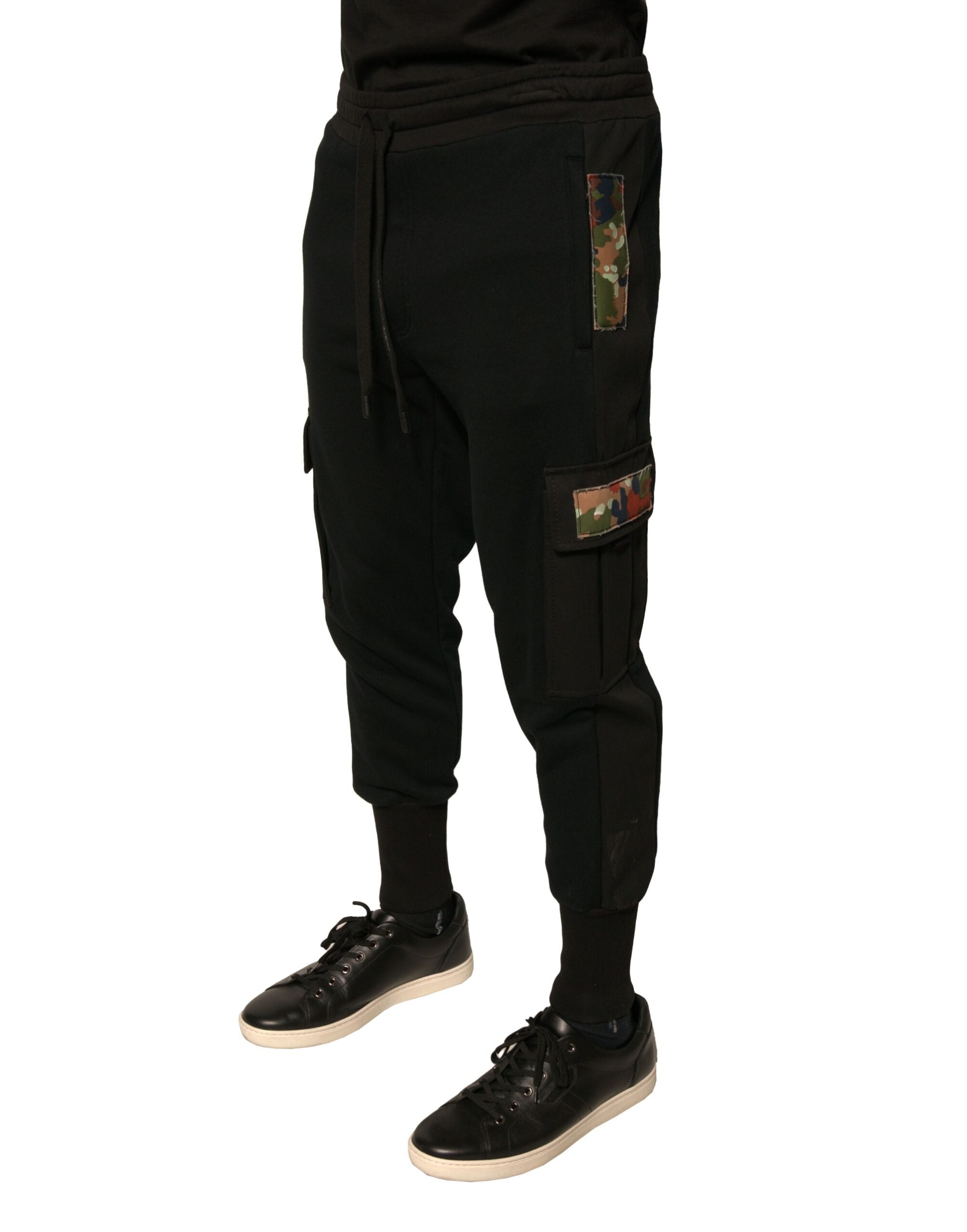 Dolce & Gabbana Black Cotton Jogger Cargo SweatMen's Men's Pants