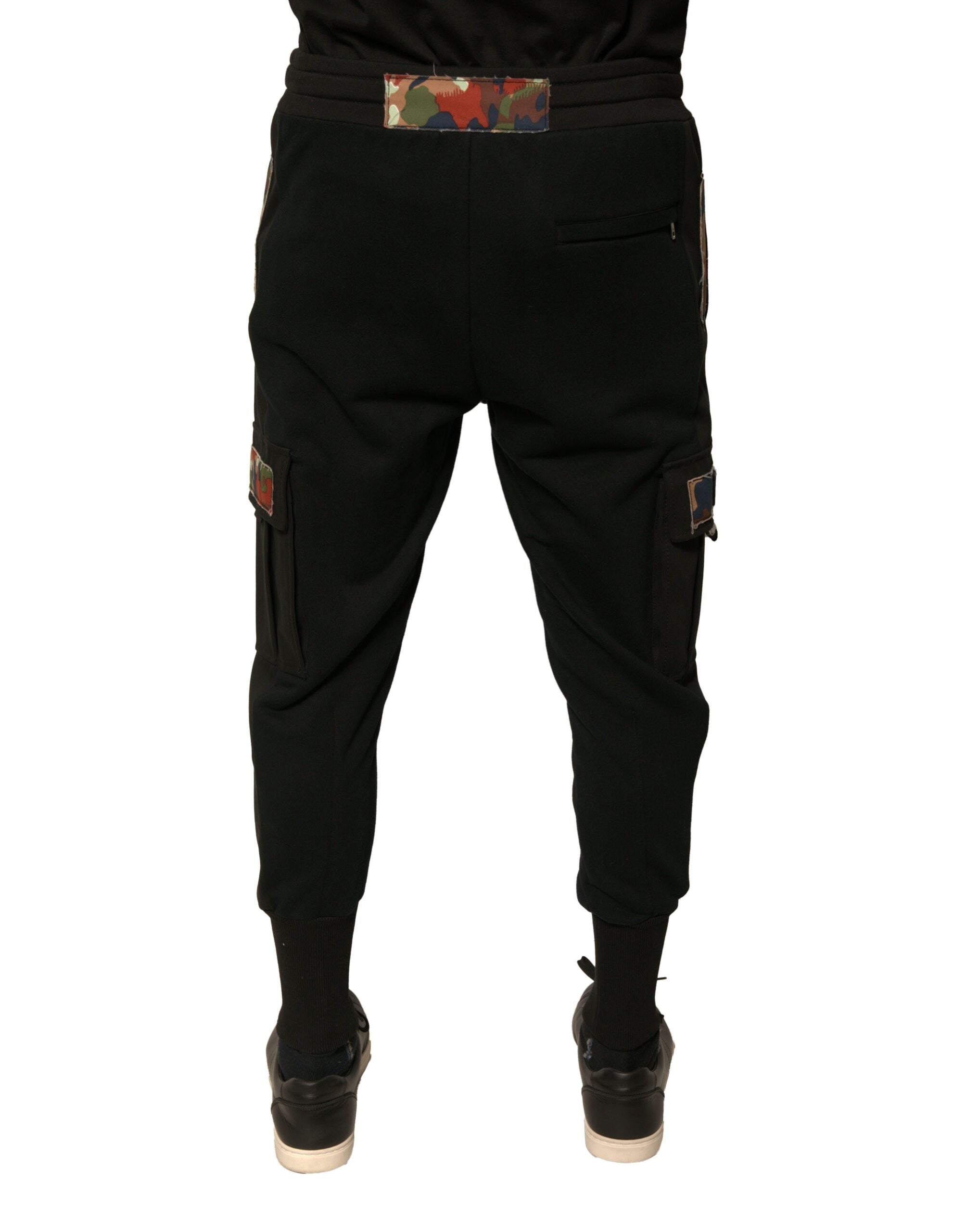 Dolce & Gabbana Black Cotton Jogger Cargo SweatMen's Men's Pants