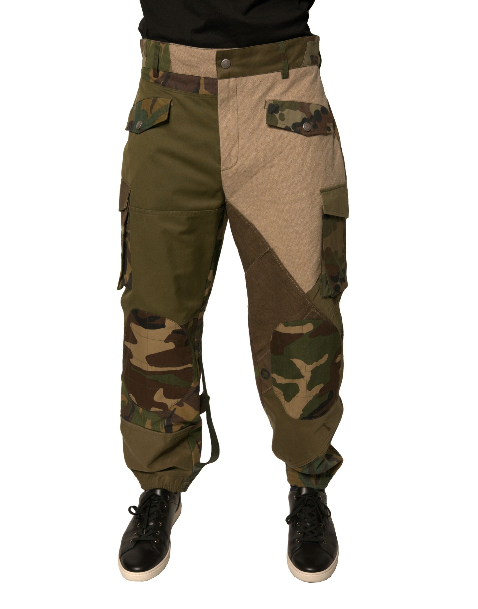 Dolce & Gabbana Multicolor Patchwork Flight Cargo Men's Pants (Pre-Owned)