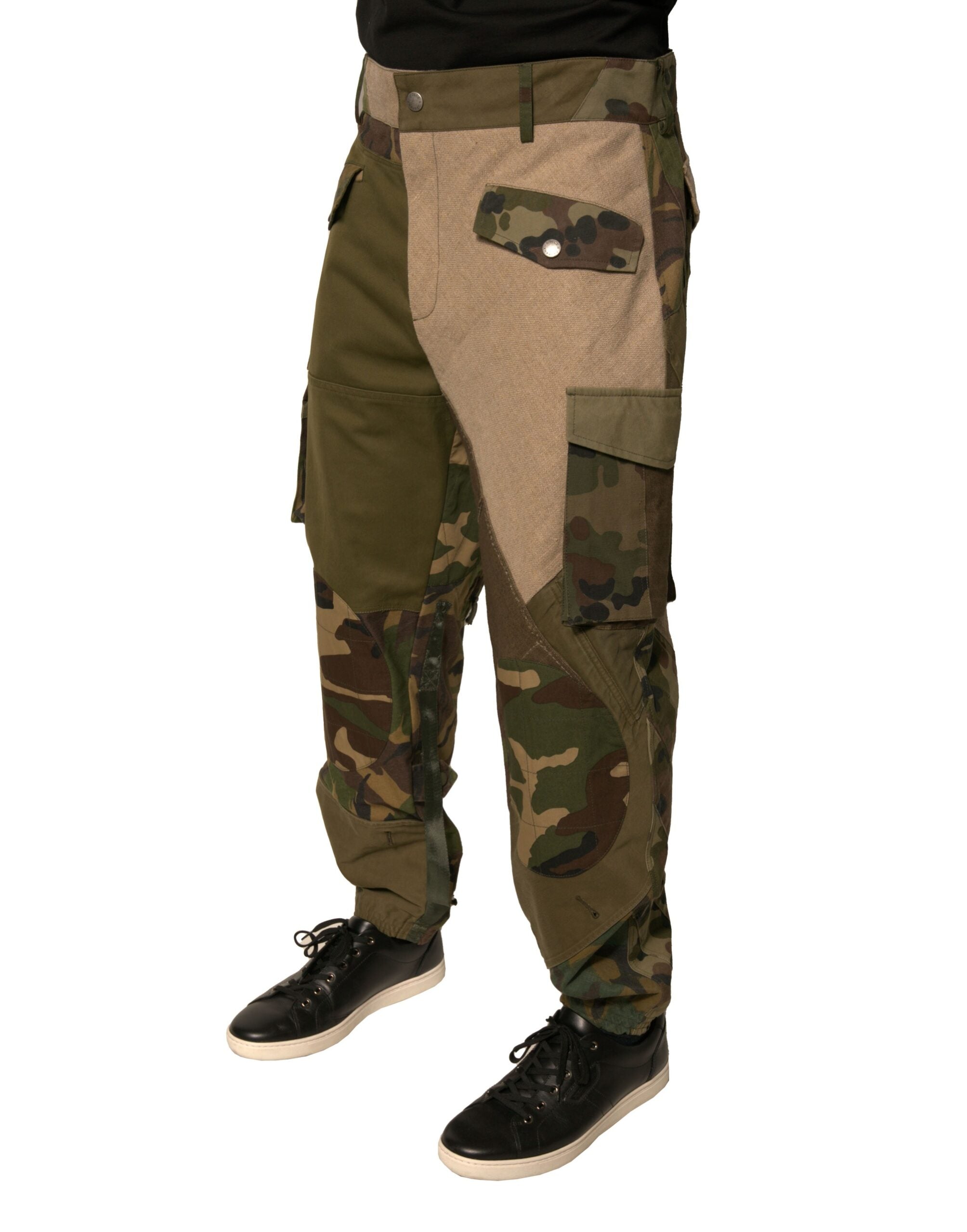 Dolce & Gabbana Multicolor Patchwork Flight Cargo Men's Pants (Pre-Owned)