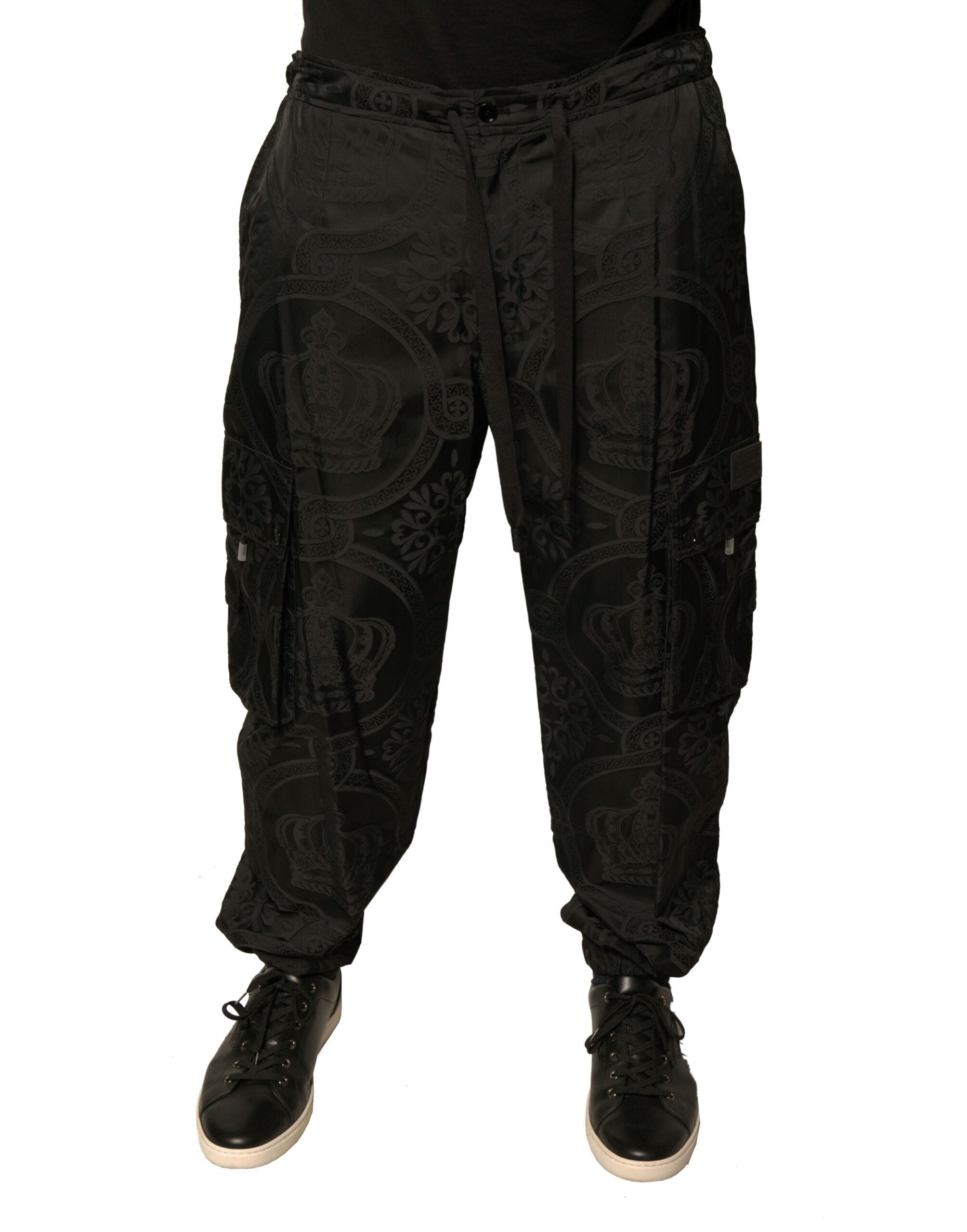 Dolce & Gabbana Black Crown Nylon Jogger SweatMen's Men's Pants (Pre-Owned)