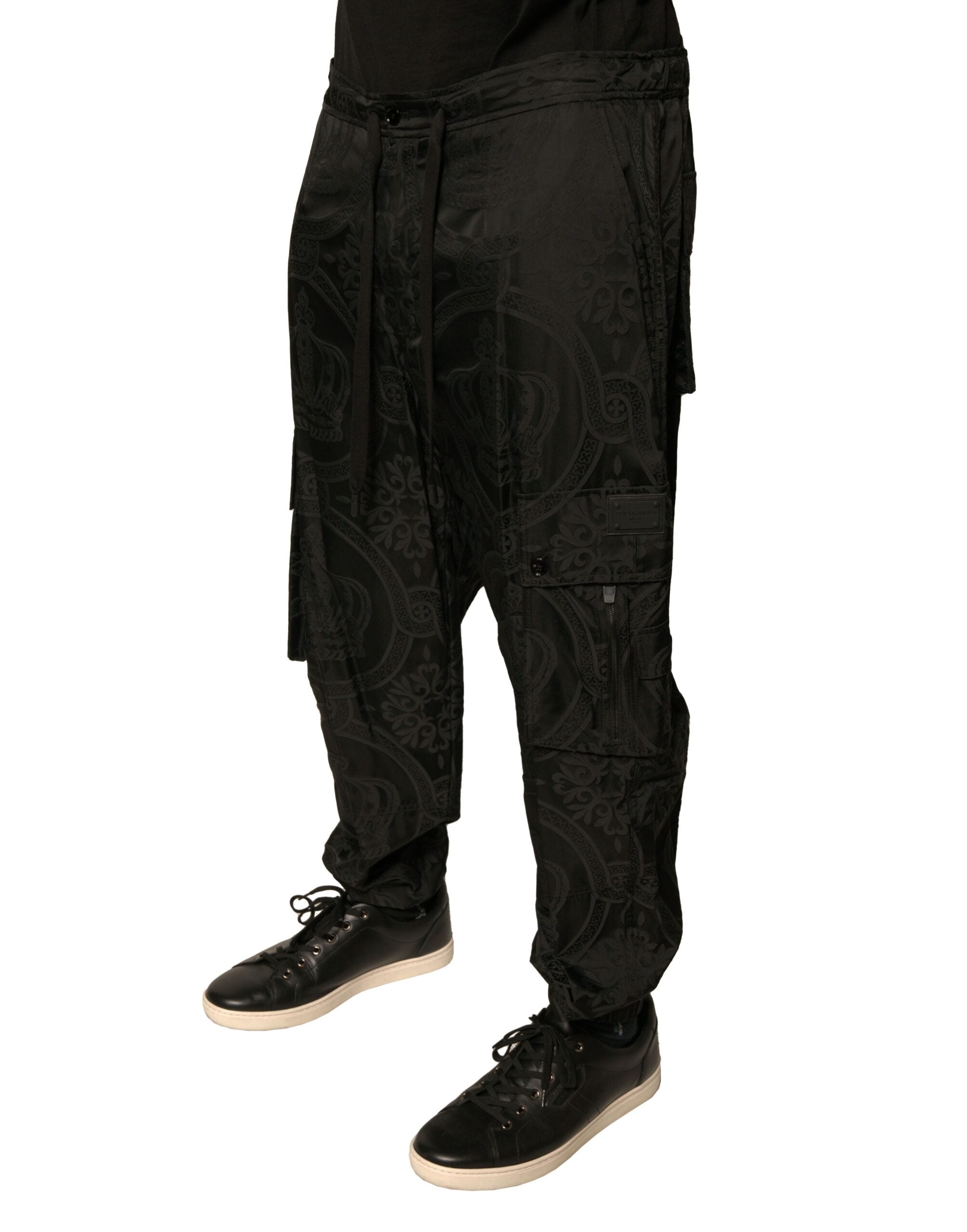 Dolce & Gabbana Black Crown Nylon Jogger SweatMen's Men's Pants (Pre-Owned)