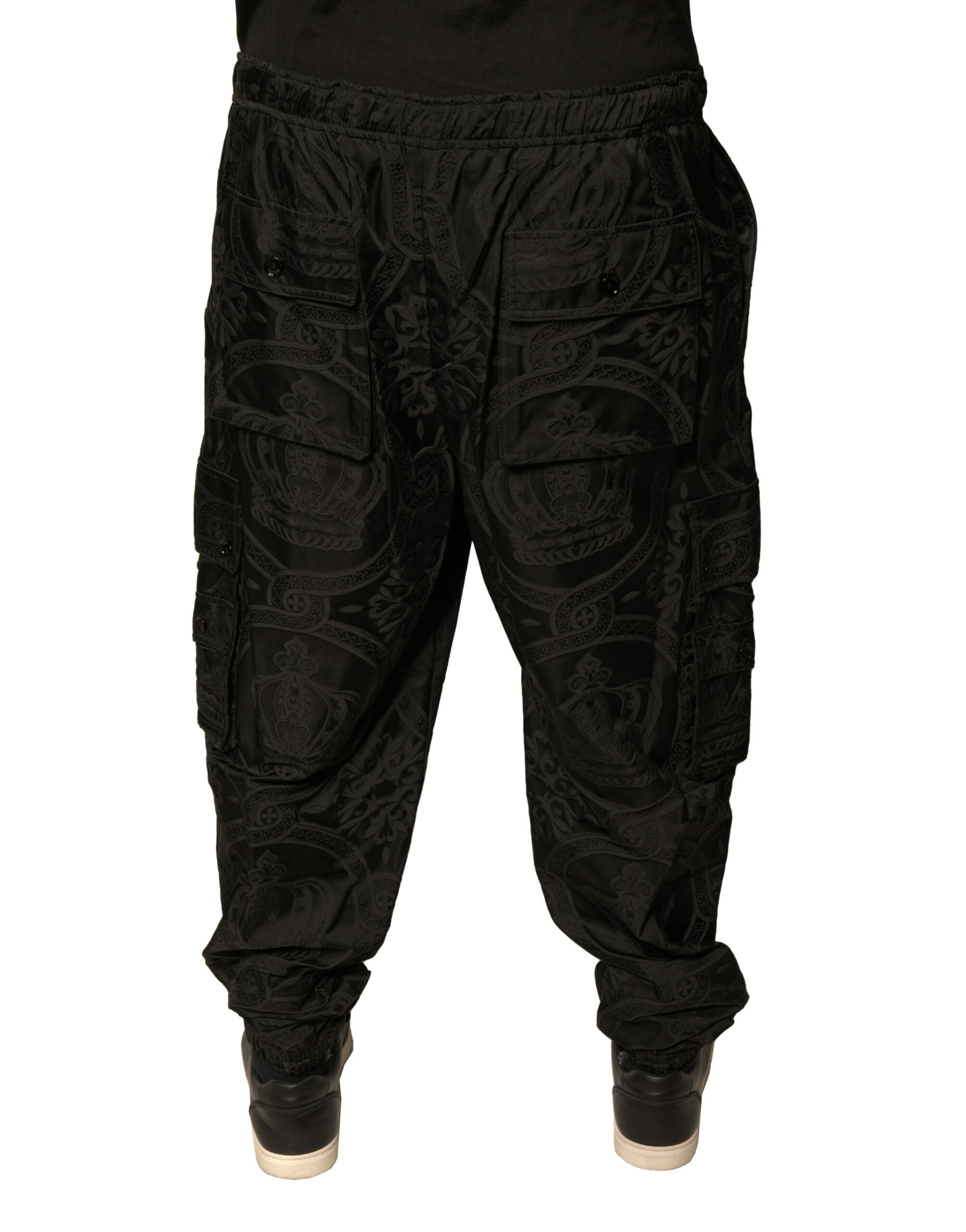 Dolce & Gabbana Black Crown Nylon Jogger SweatMen's Men's Pants (Pre-Owned)
