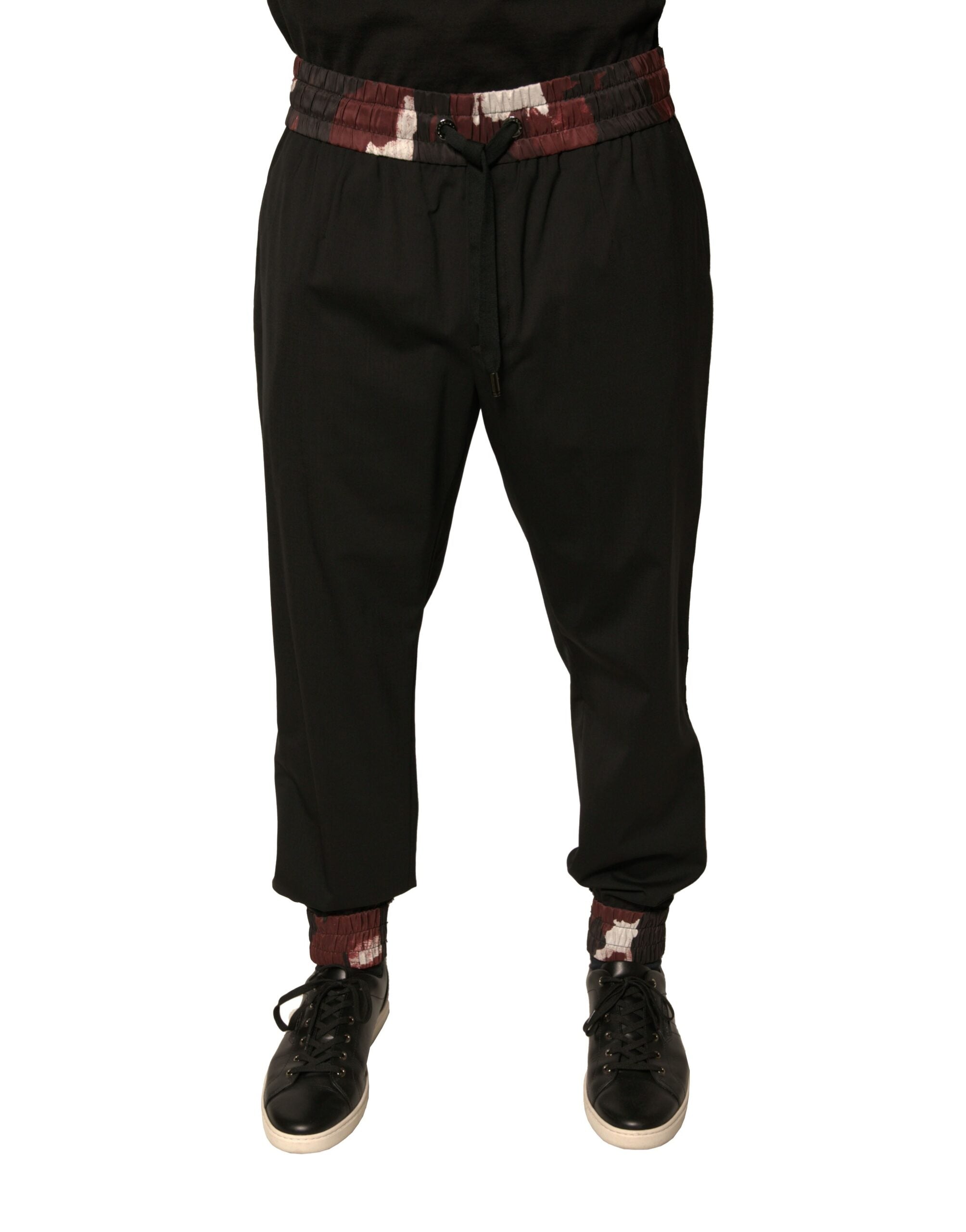 Dolce & Gabbana Black Camouflage Wool Jogger SweatMen's Men's Pants