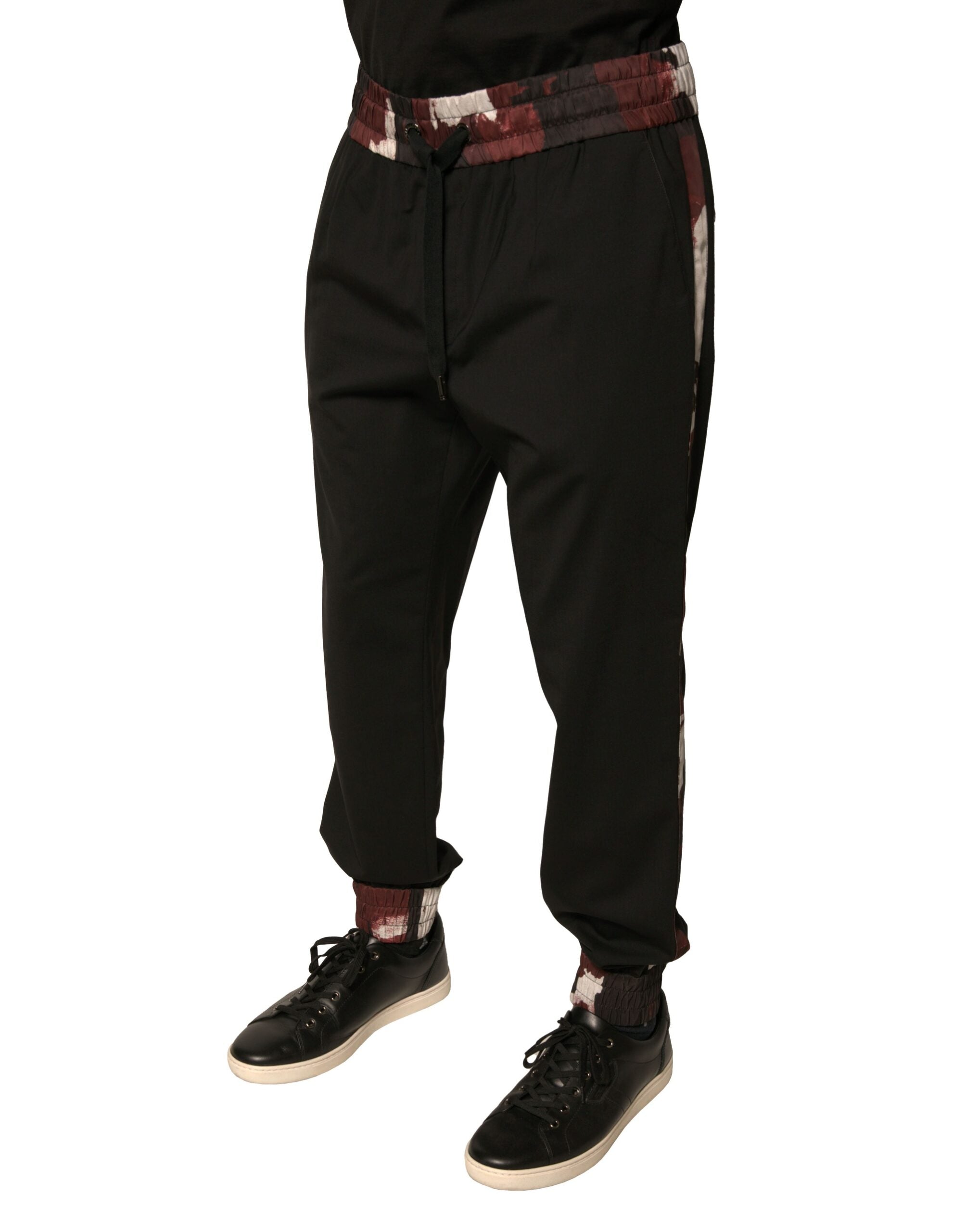 Dolce & Gabbana Black Camouflage Wool Jogger SweatMen's Men's Pants
