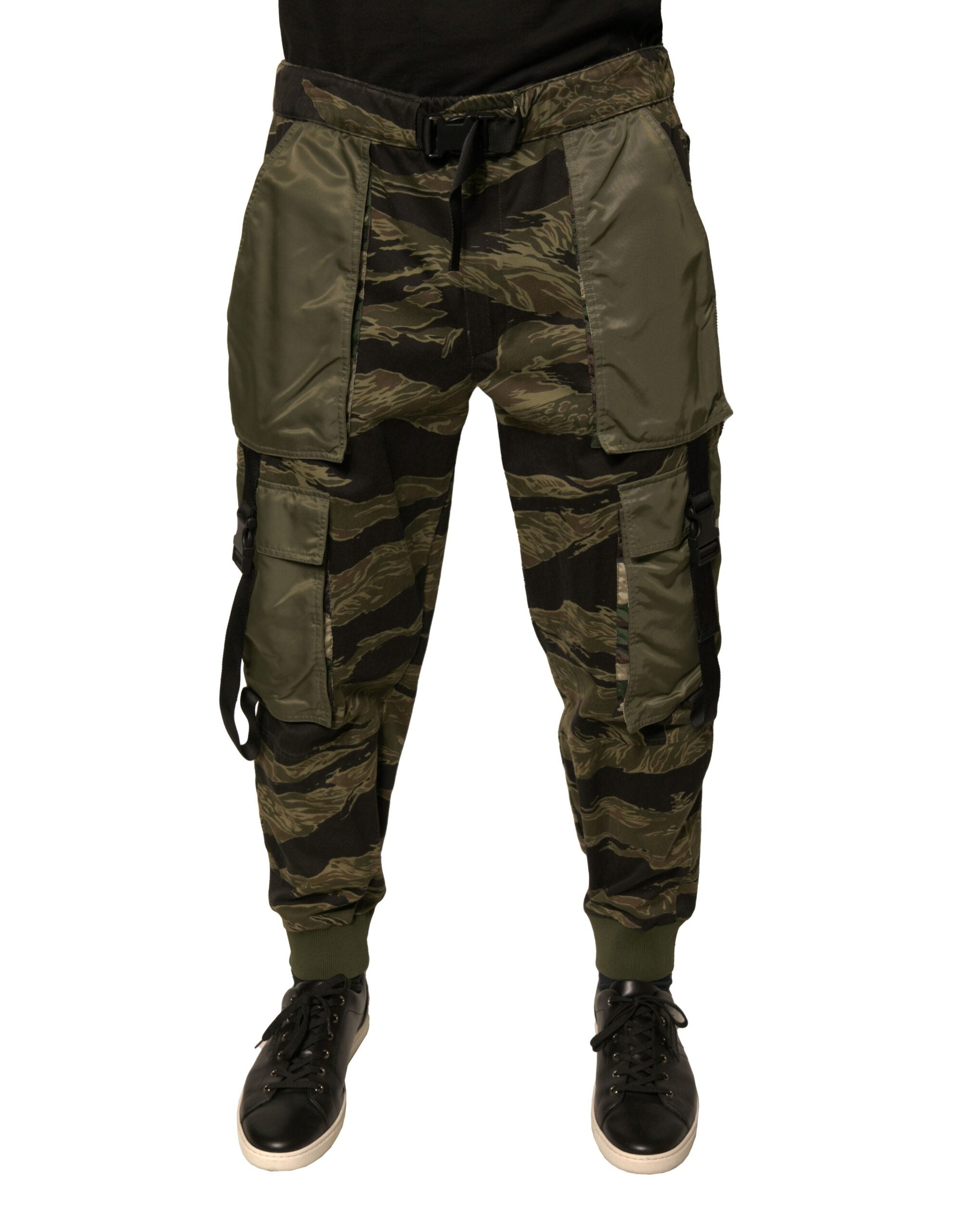 Dolce & Gabbana Green Cotton Jogger Cargo Men's Pants