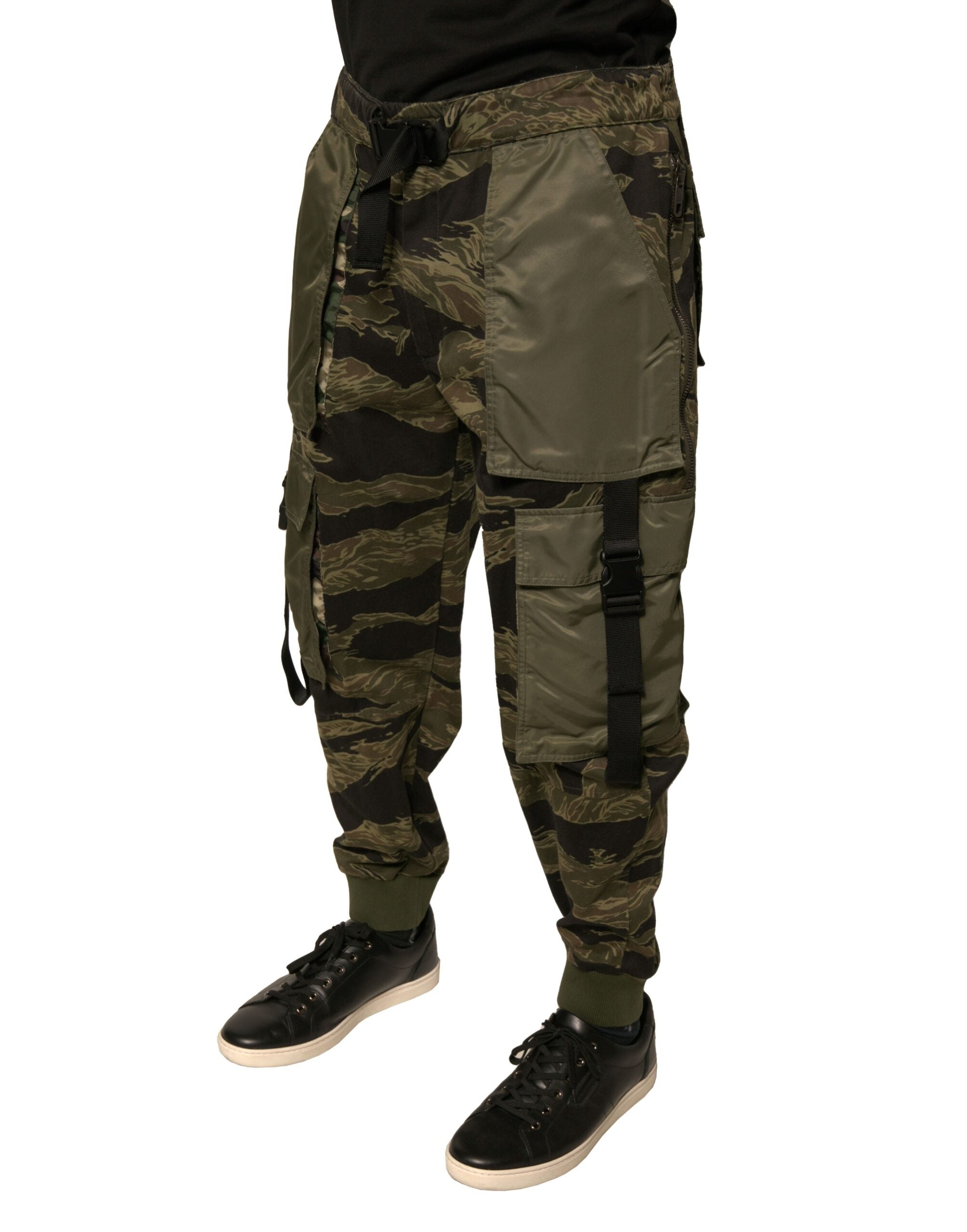 Dolce & Gabbana Green Cotton Jogger Cargo Men's Pants