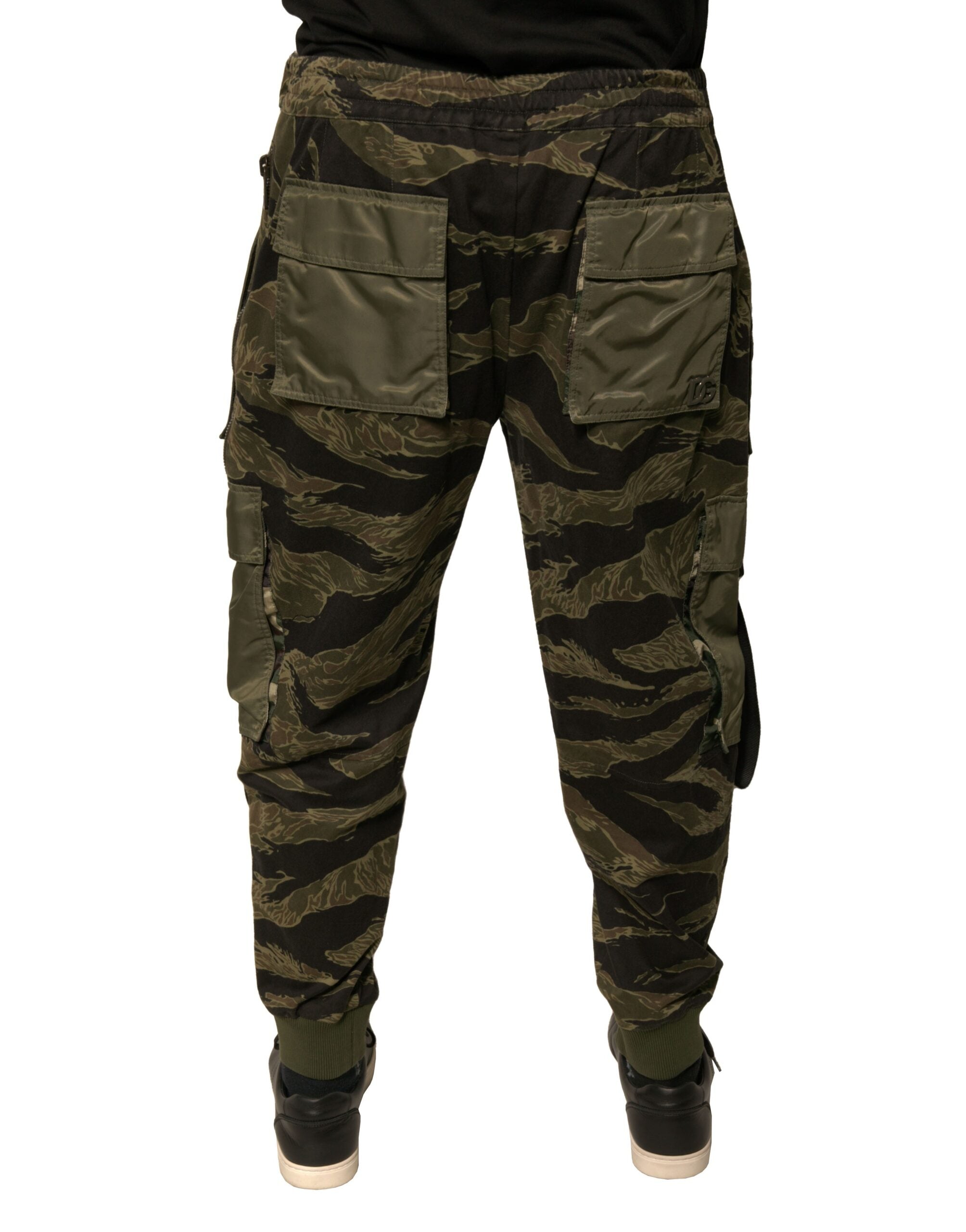 Dolce & Gabbana Green Cotton Jogger Cargo Men's Pants