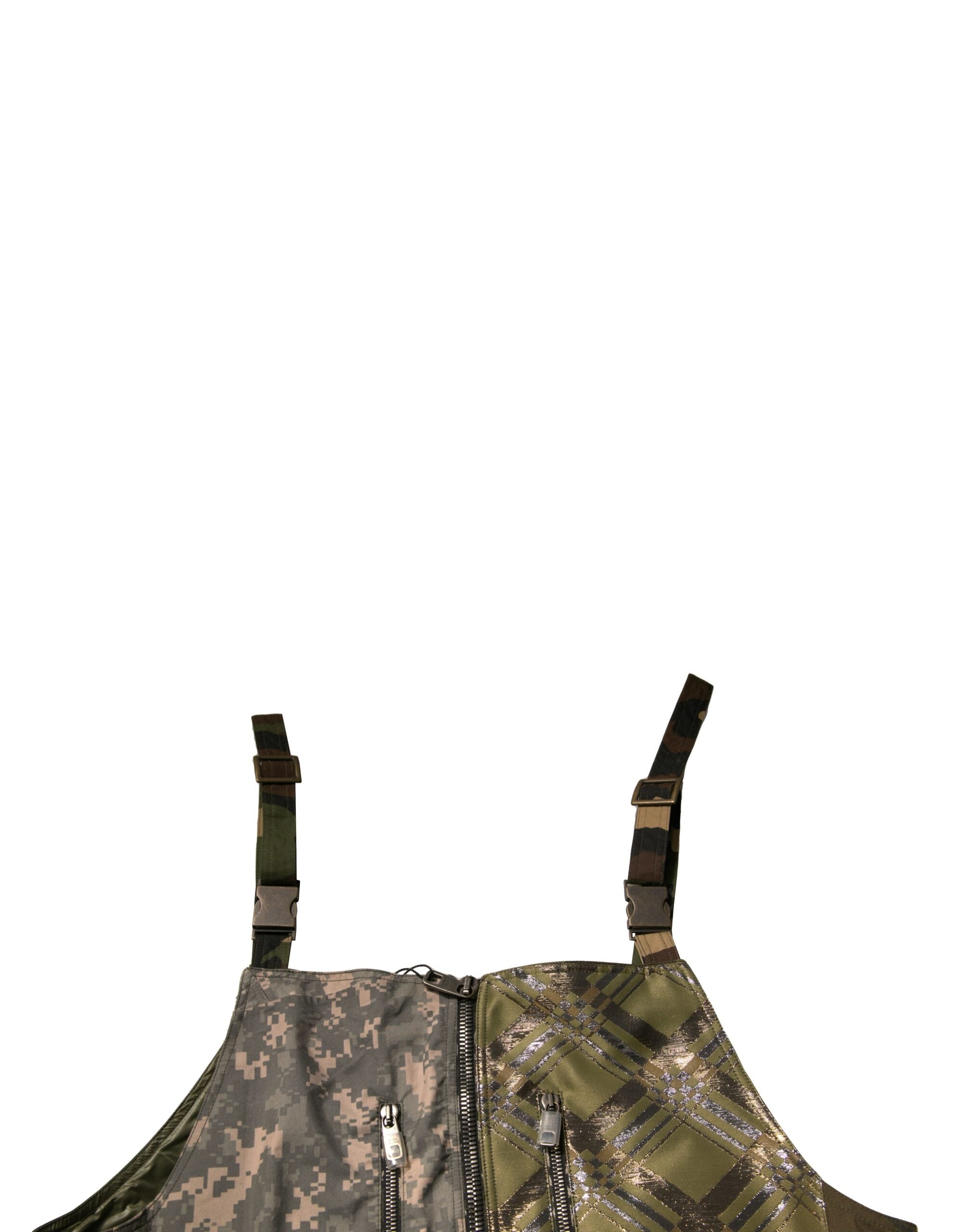 Dolce & Gabbana Multicolor Patchwork Camouflage Overall Men's Pants