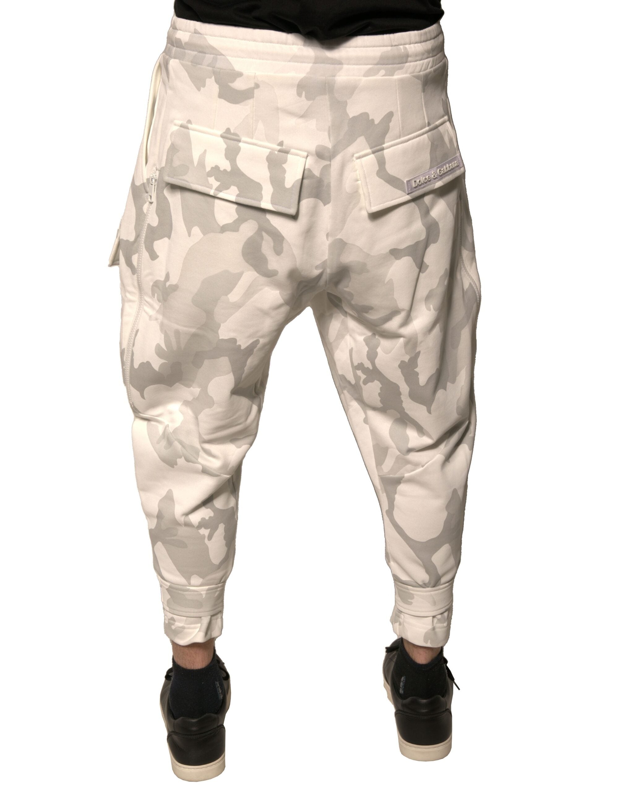 Dolce & Gabbana White Camouflage Cargo Jogger Men's Pants