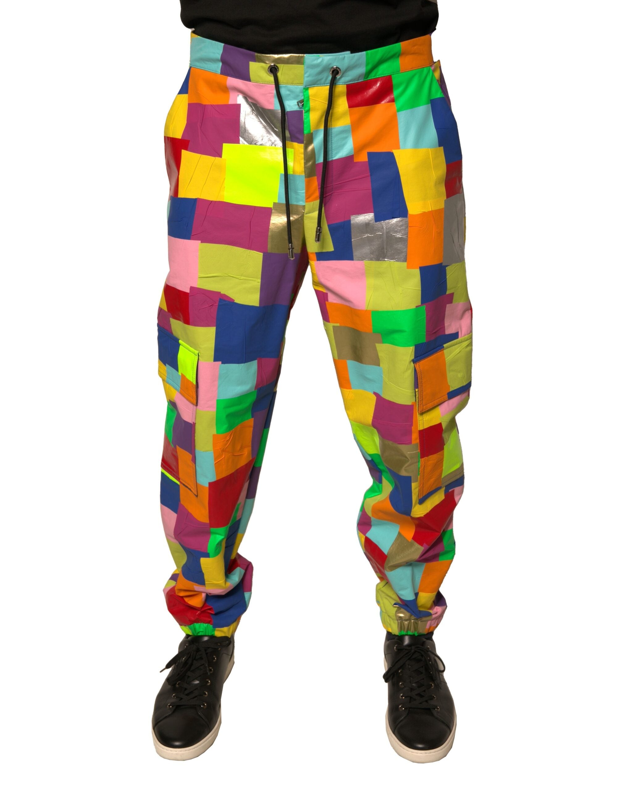 Dolce & Gabbana Multicolor Cotton Patchwork Men Cargo Men's Pants