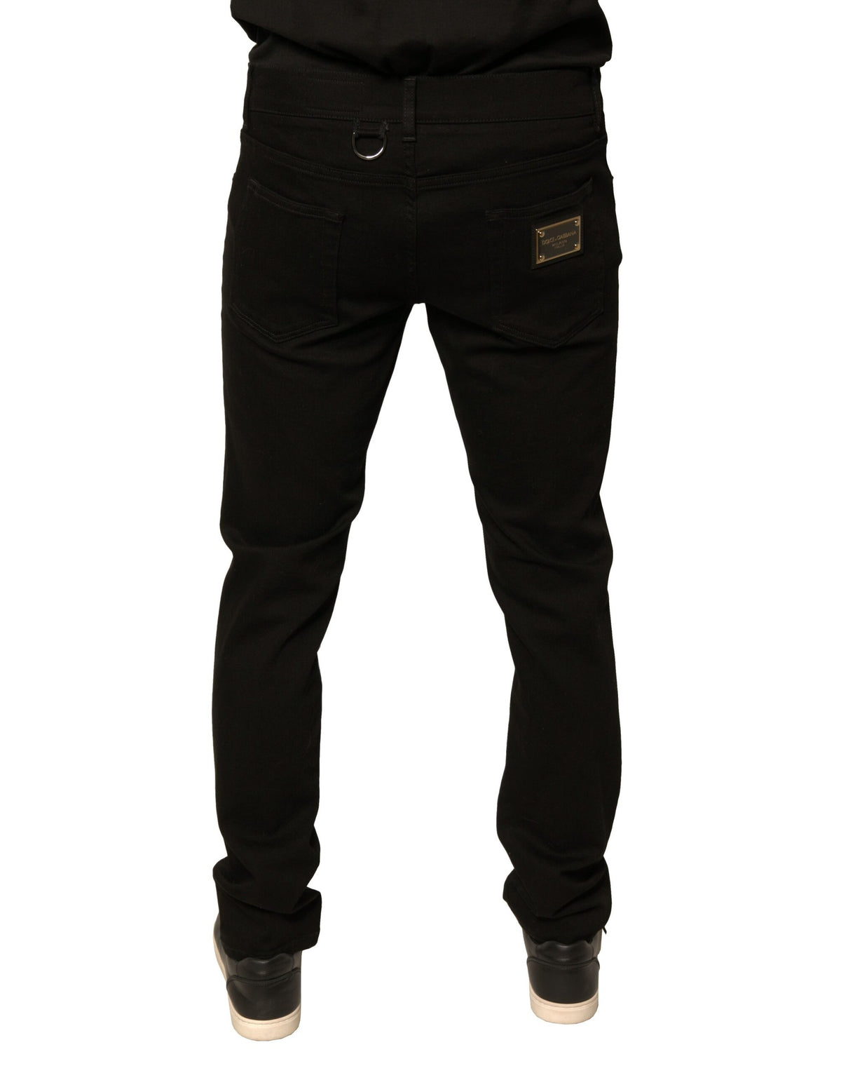 Dolce & Gabbana Black Logo Cotton Stretch Skinny Denim Men's Jeans (Pre-Owned)