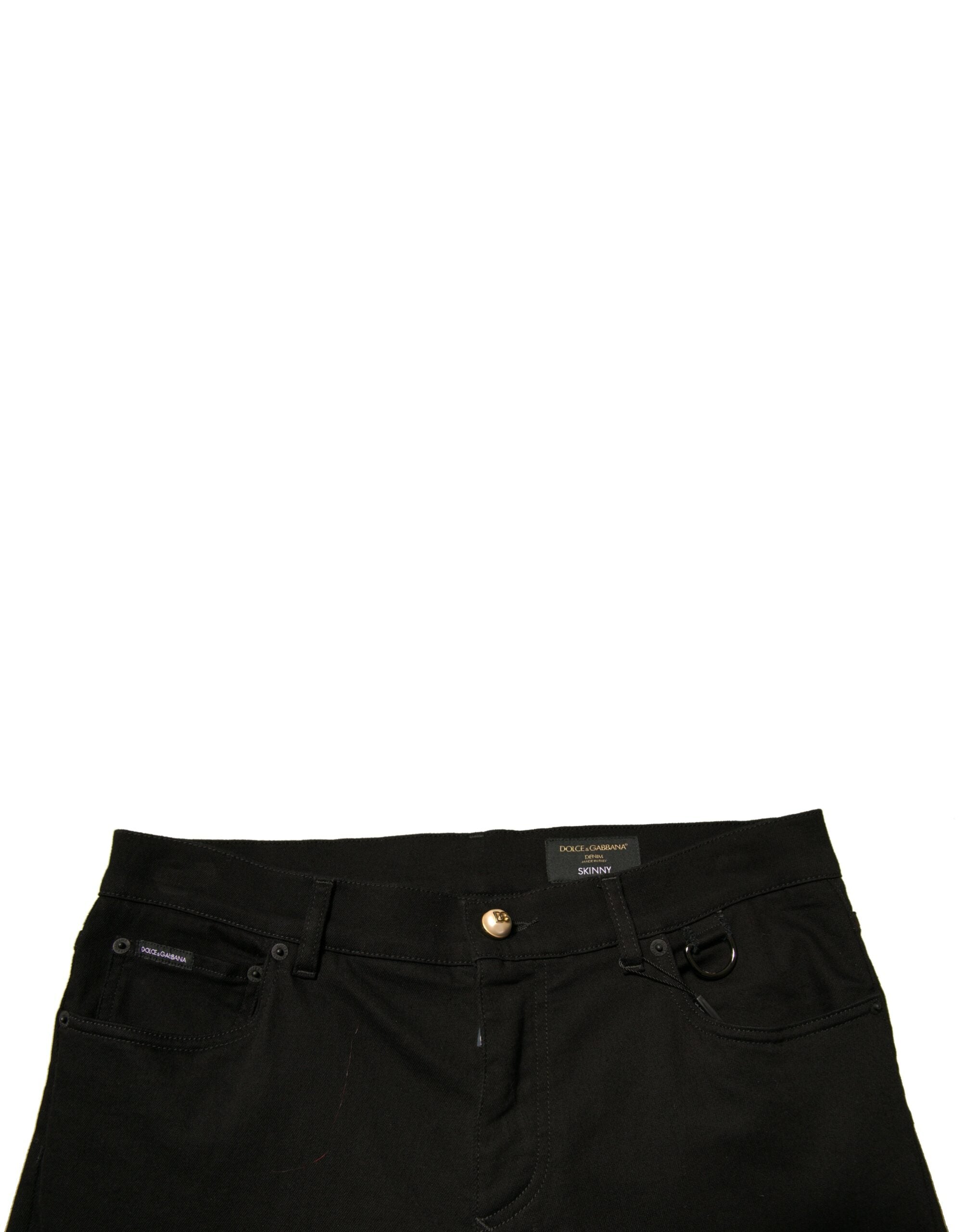 Dolce & Gabbana Black Logo Cotton Stretch Skinny Denim Men's Jeans (Pre-Owned)