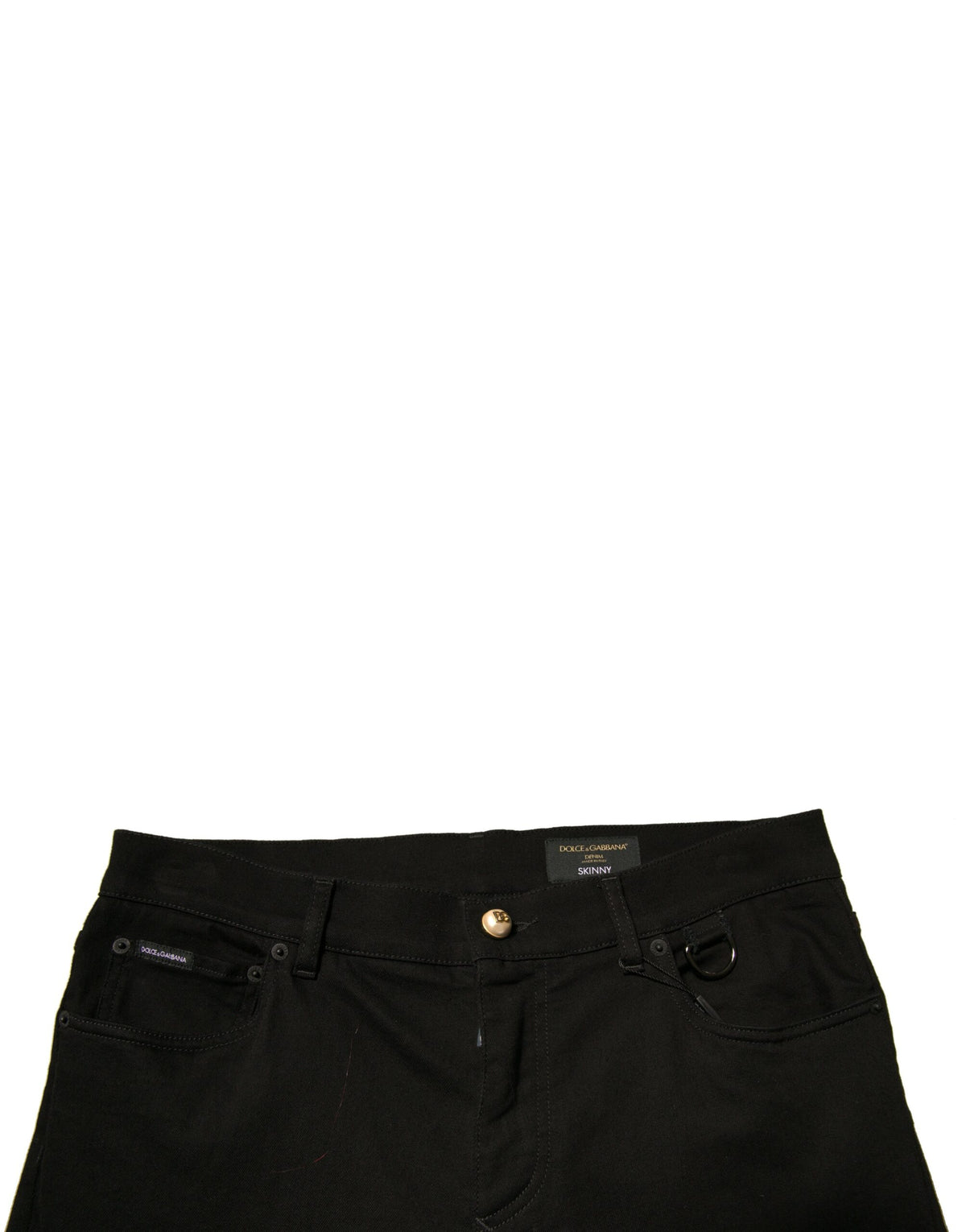 Dolce & Gabbana Black Logo Cotton Stretch Skinny Denim Men's Jeans (Pre-Owned)