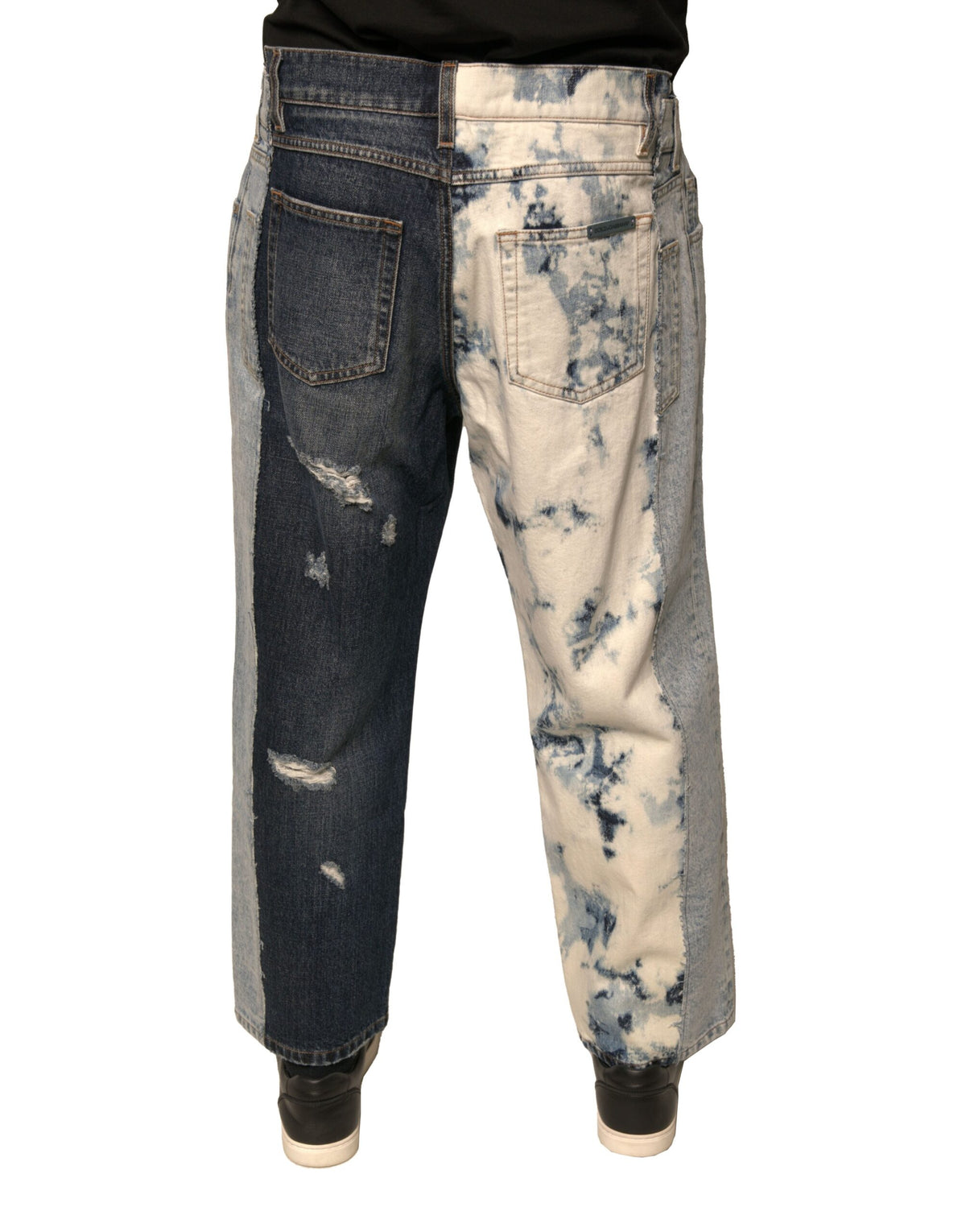 Dolce & Gabbana Multicolor Patchwork Cotton Straight Men Denim Men's Jeans