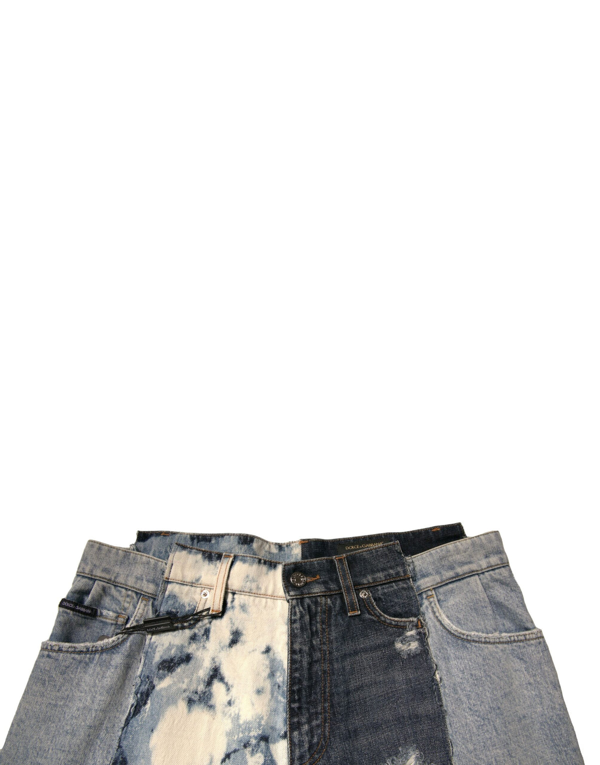 Dolce & Gabbana Multicolor Patchwork Cotton Straight Men Denim Men's Jeans