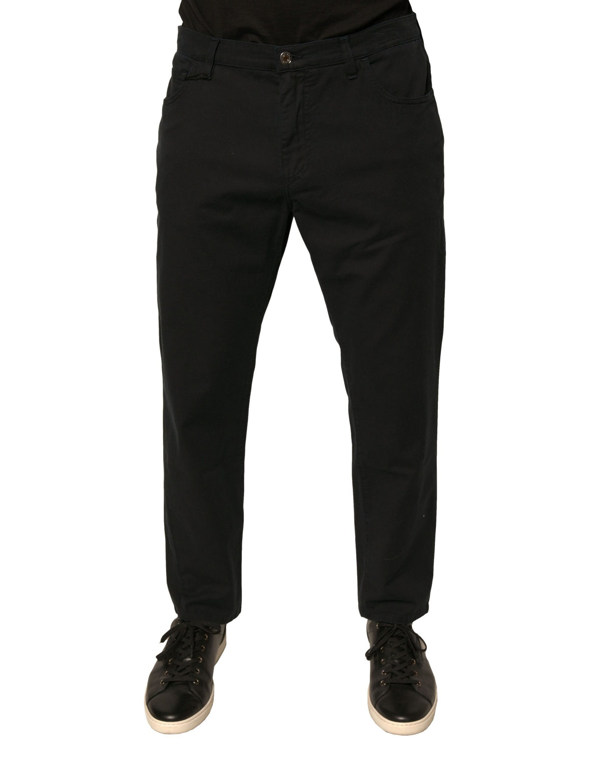 Dolce & Gabbana Black Logo Cotton Stretch Skinny Denim Men's Jeans (Pre-Owned)