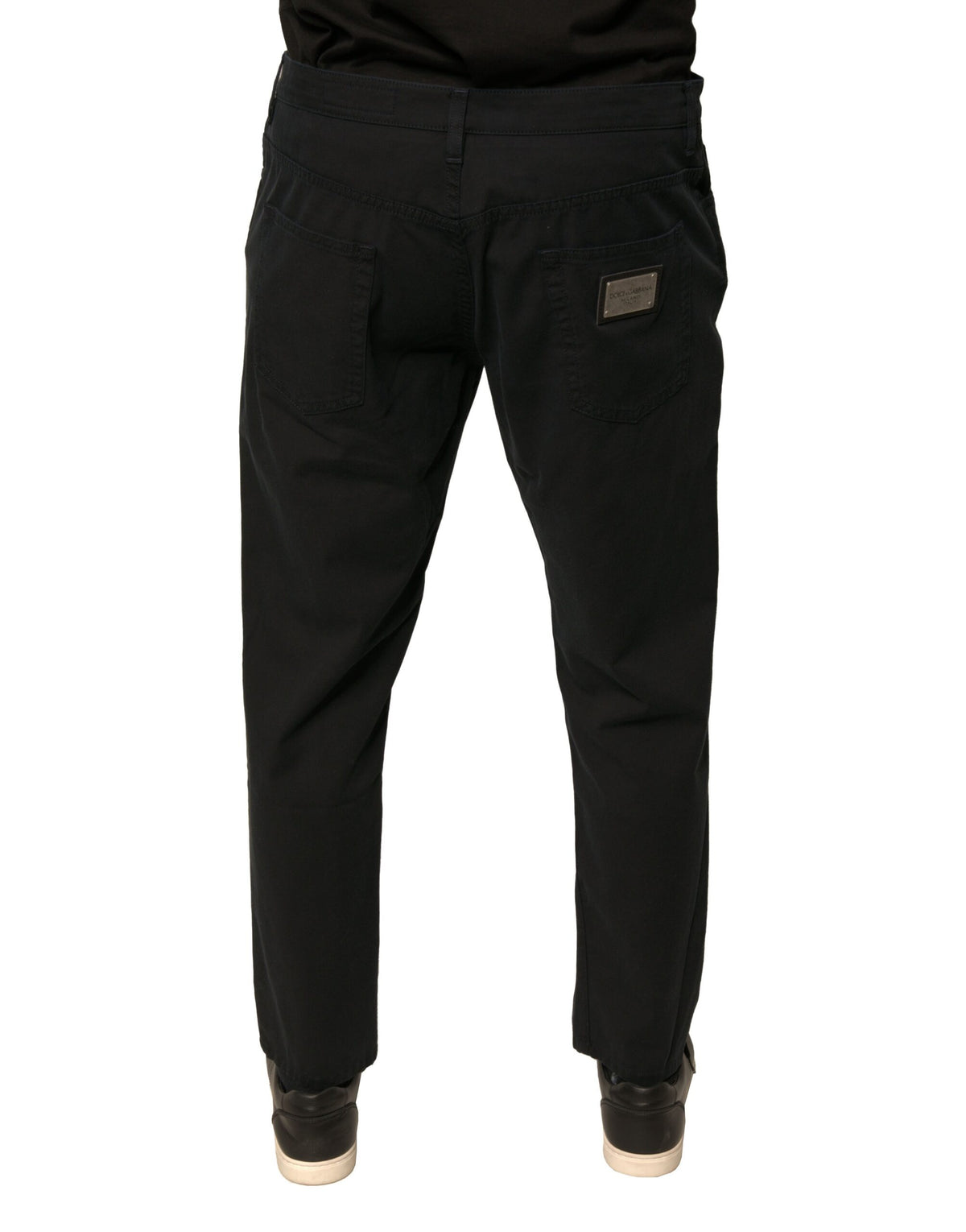 Dolce & Gabbana Black Logo Cotton Stretch Skinny Denim Men's Jeans (Pre-Owned)