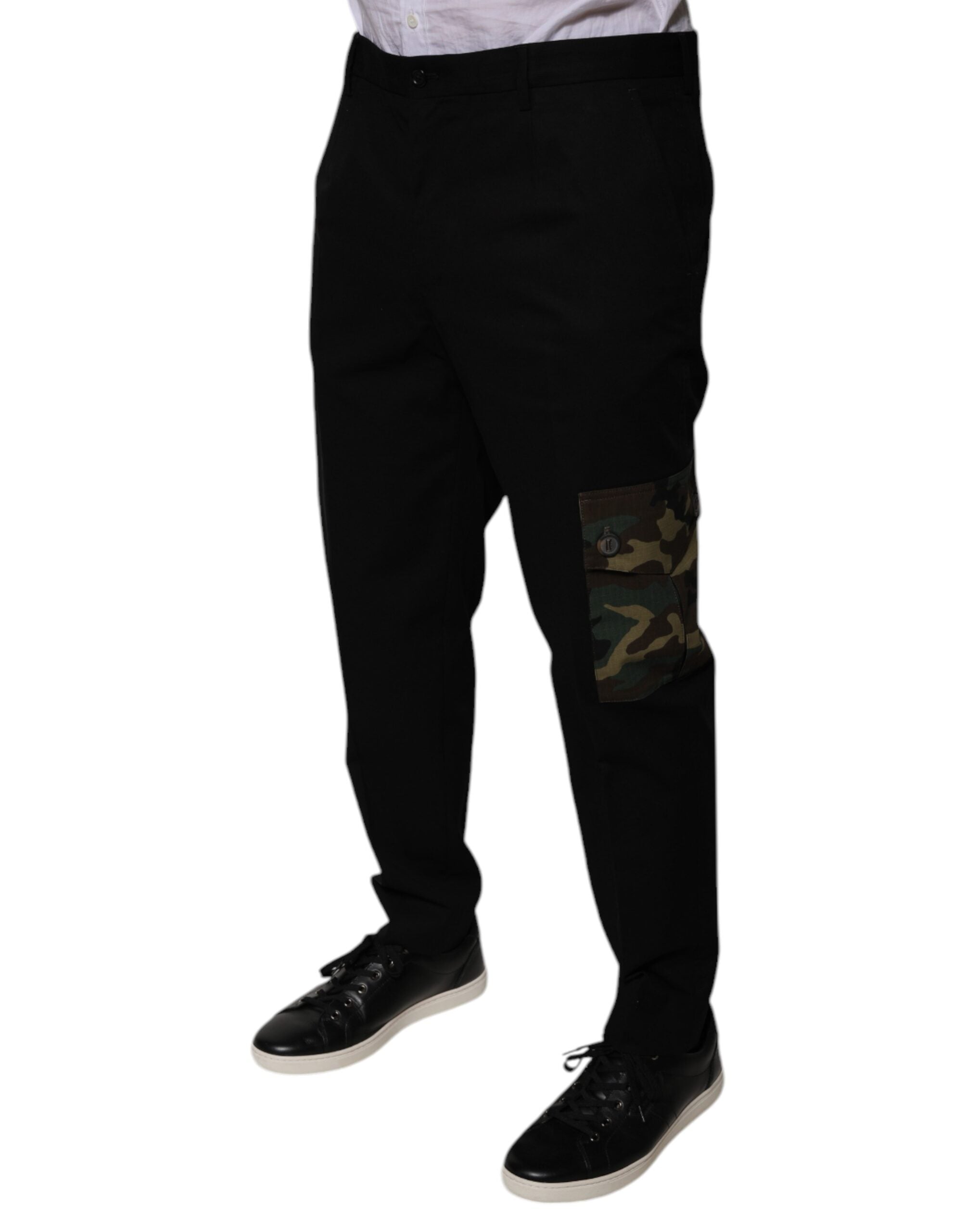 Dolce & Gabbana Black Cotton Men Cargo Casual Men's Pants