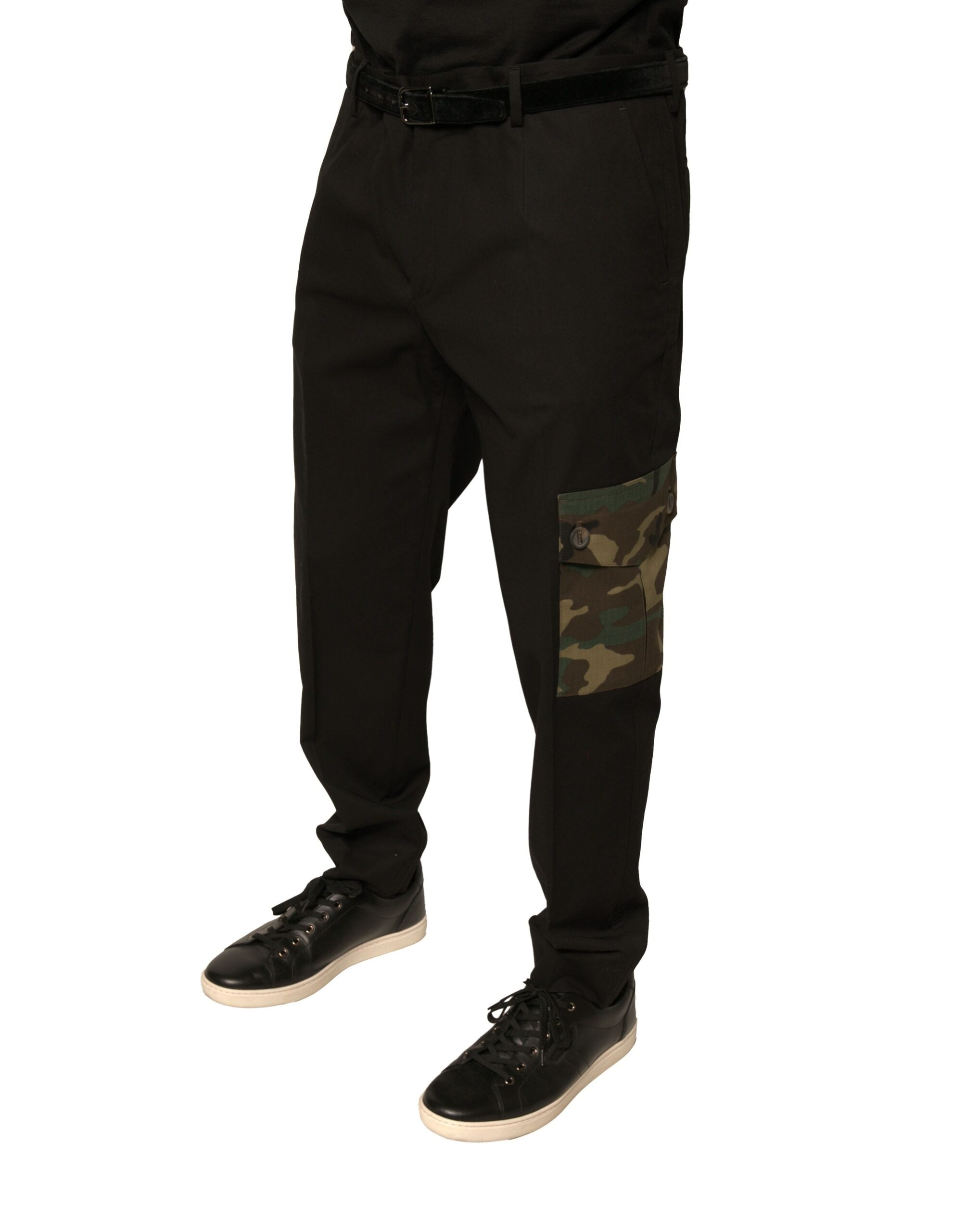 Dolce & Gabbana Black Cotton Men Cargo Casual Men's Pants