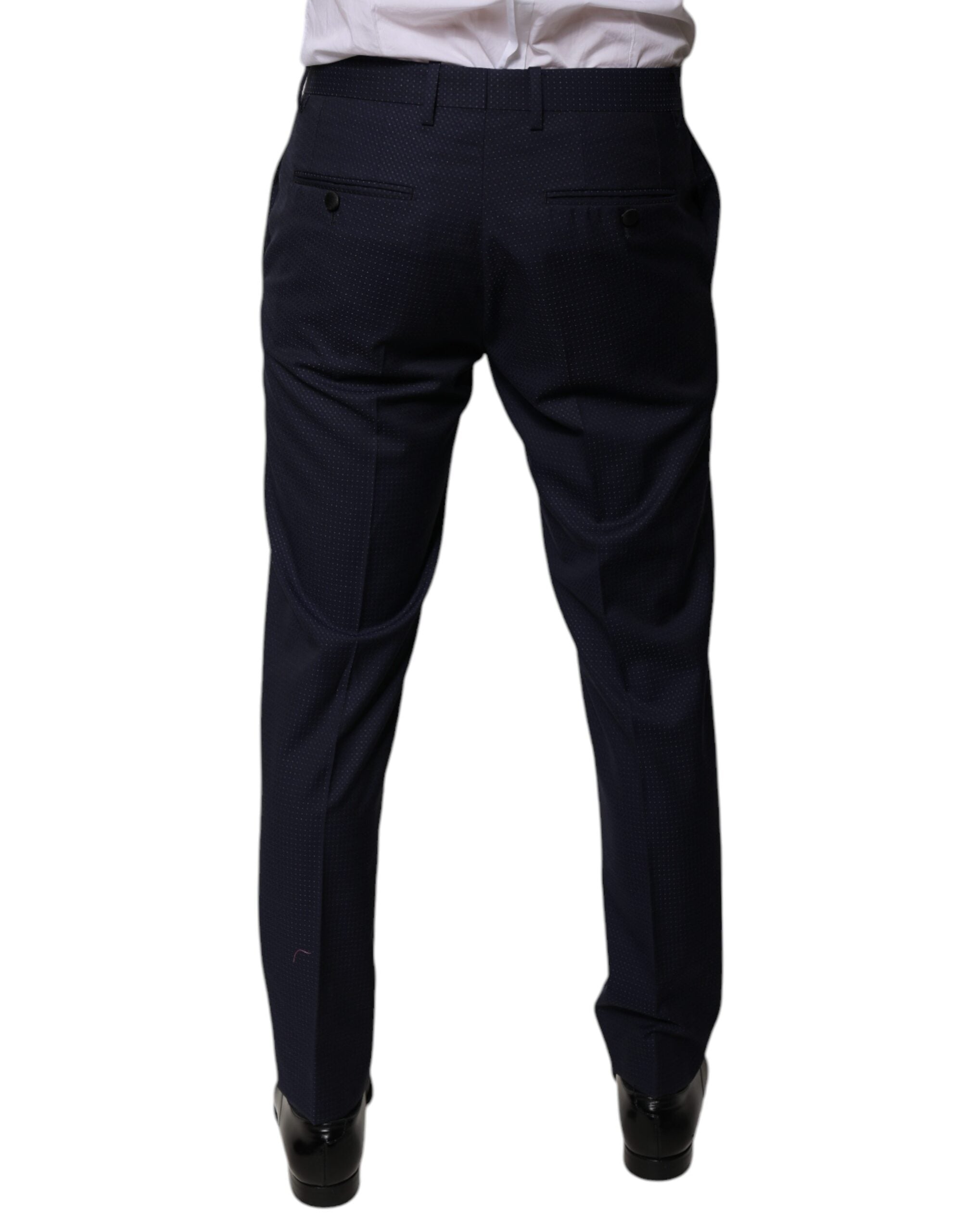 Dolce & Gabbana Dark Blue Cotton Men Dress Men's Pants