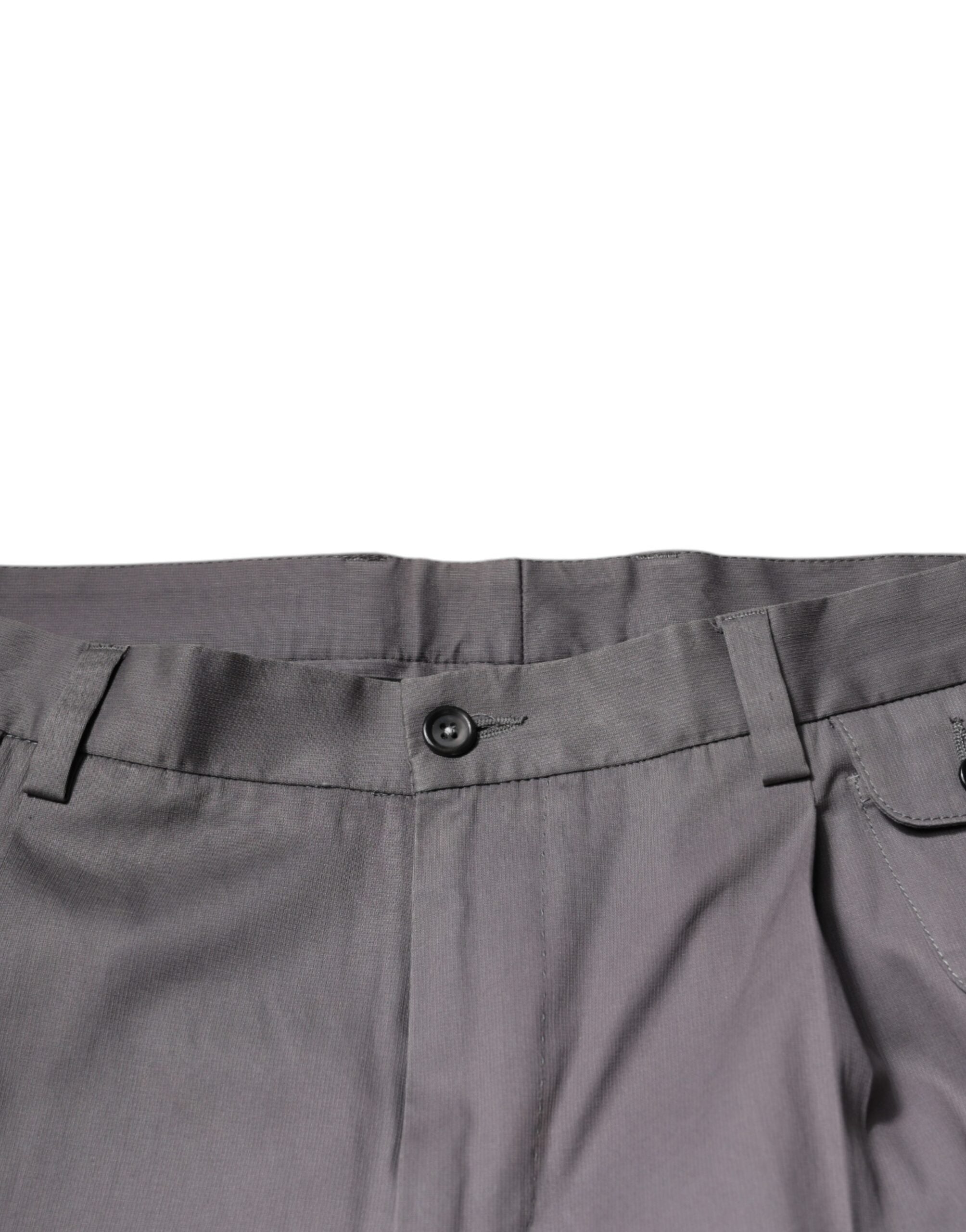 Dolce & Gabbana Dark Gray Mid Waist Dress Men's Pants (Pre-Owned)
