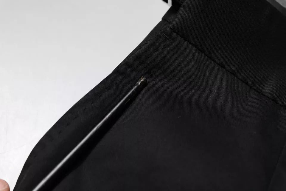 Dolce & Gabbana Black Cotton Tapered Formal Dress Men's Pants (Pre-Owned)