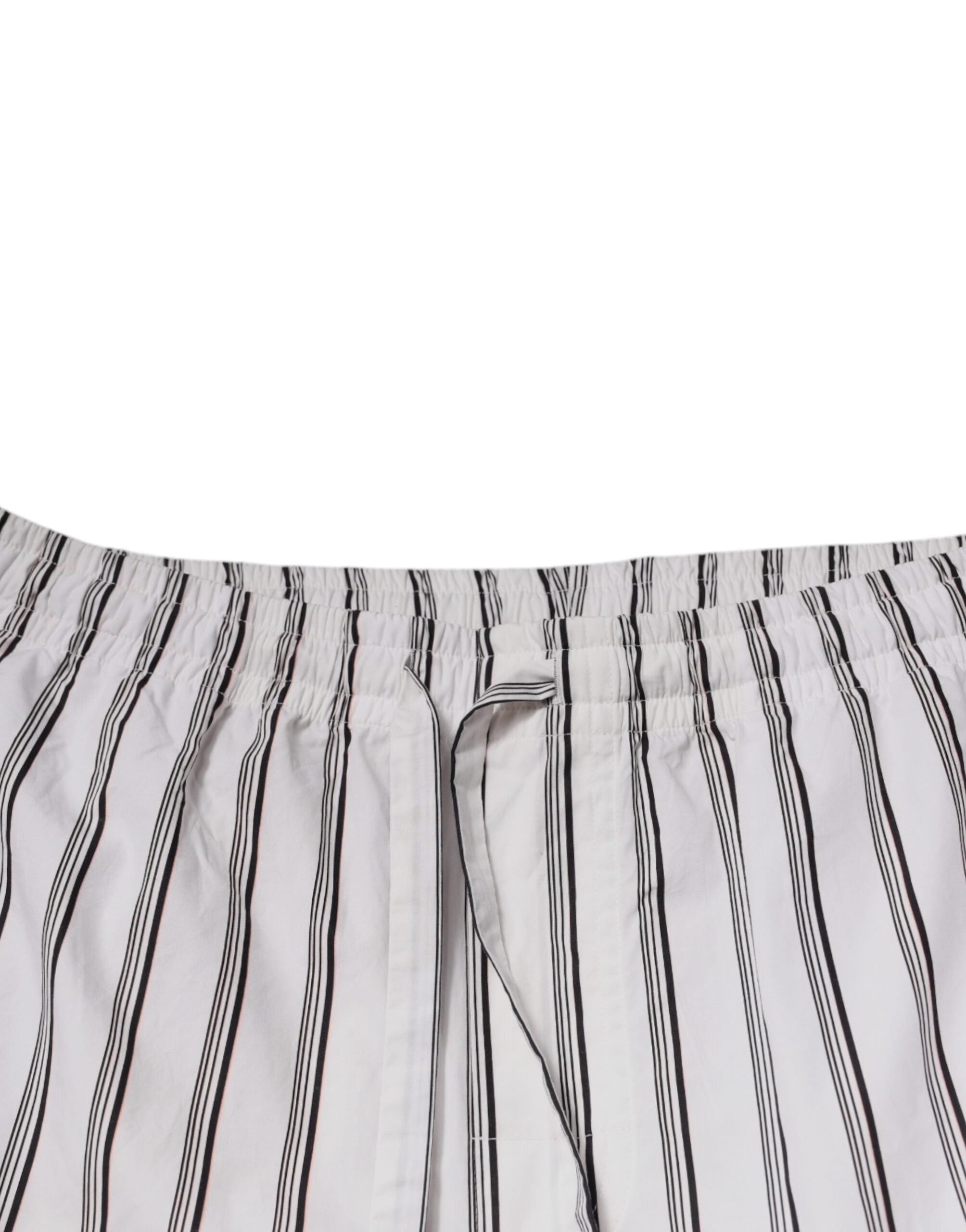 Dolce & Gabbana White Stripes Cotton Skinny Dress Men's Pants (Pre-Owned)