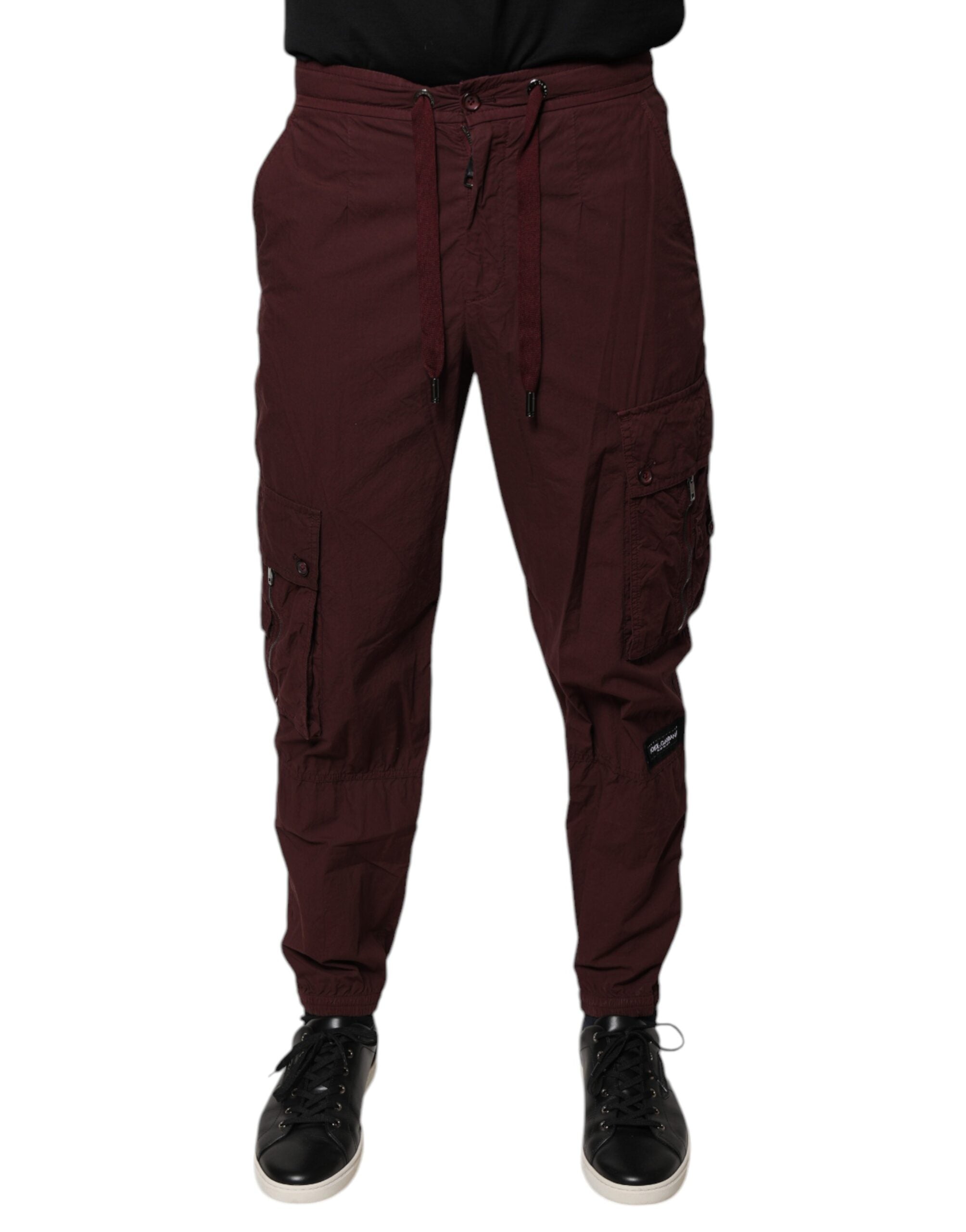 Dolce & Gabbana Bordeaux Cotton Cargo Jogger SweatMen's Men's Pants (Pre-Owned)