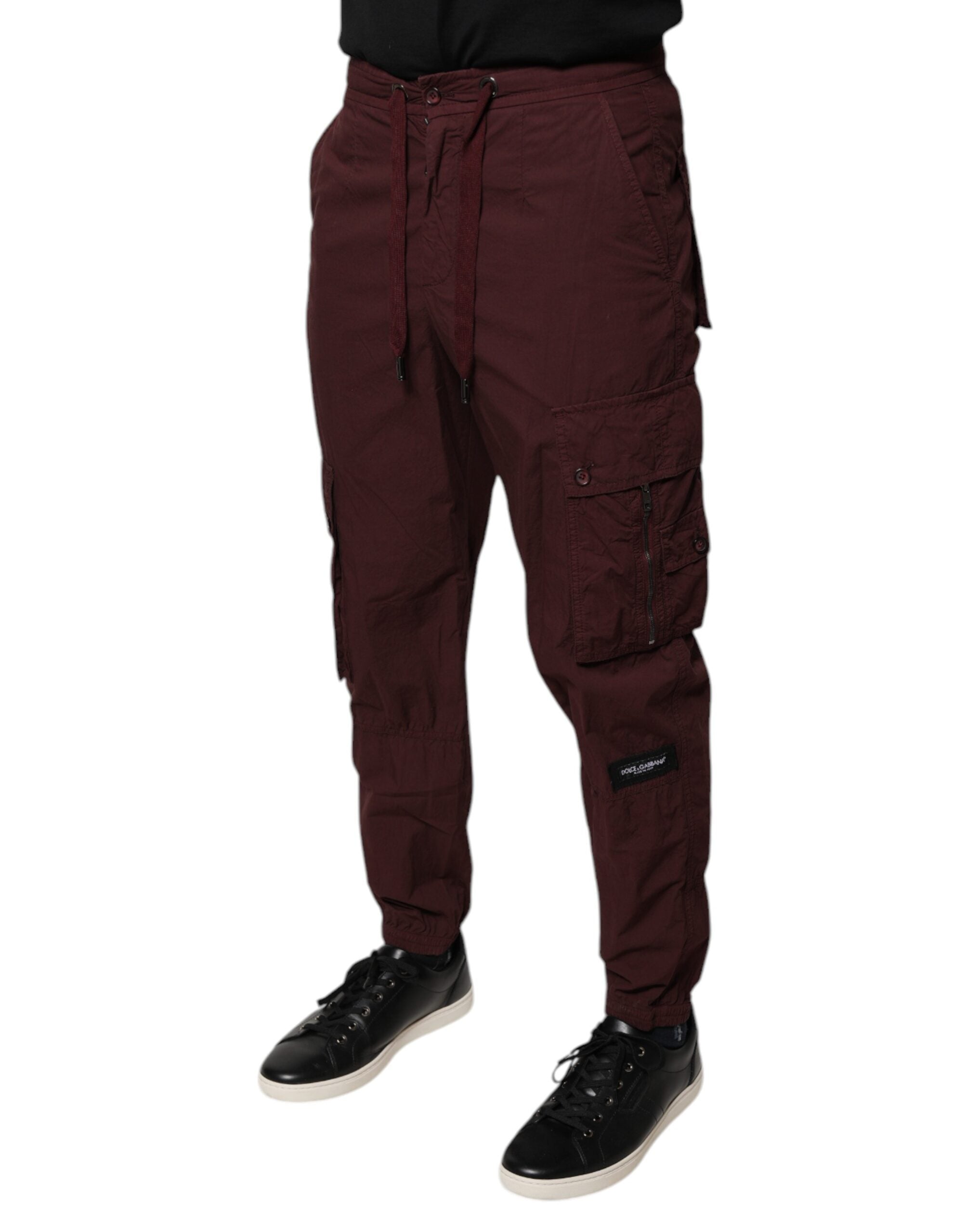 Dolce & Gabbana Bordeaux Cotton Cargo Jogger SweatMen's Men's Pants (Pre-Owned)