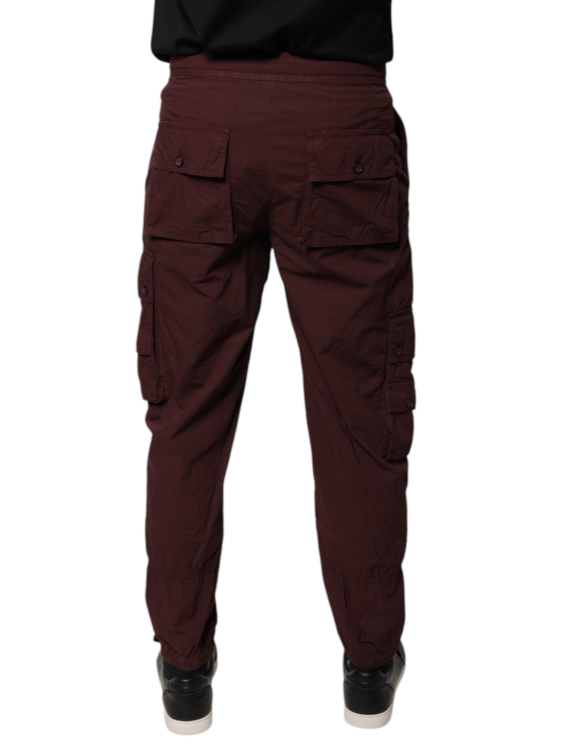 Dolce & Gabbana Bordeaux Cotton Cargo Jogger SweatMen's Men's Pants (Pre-Owned)