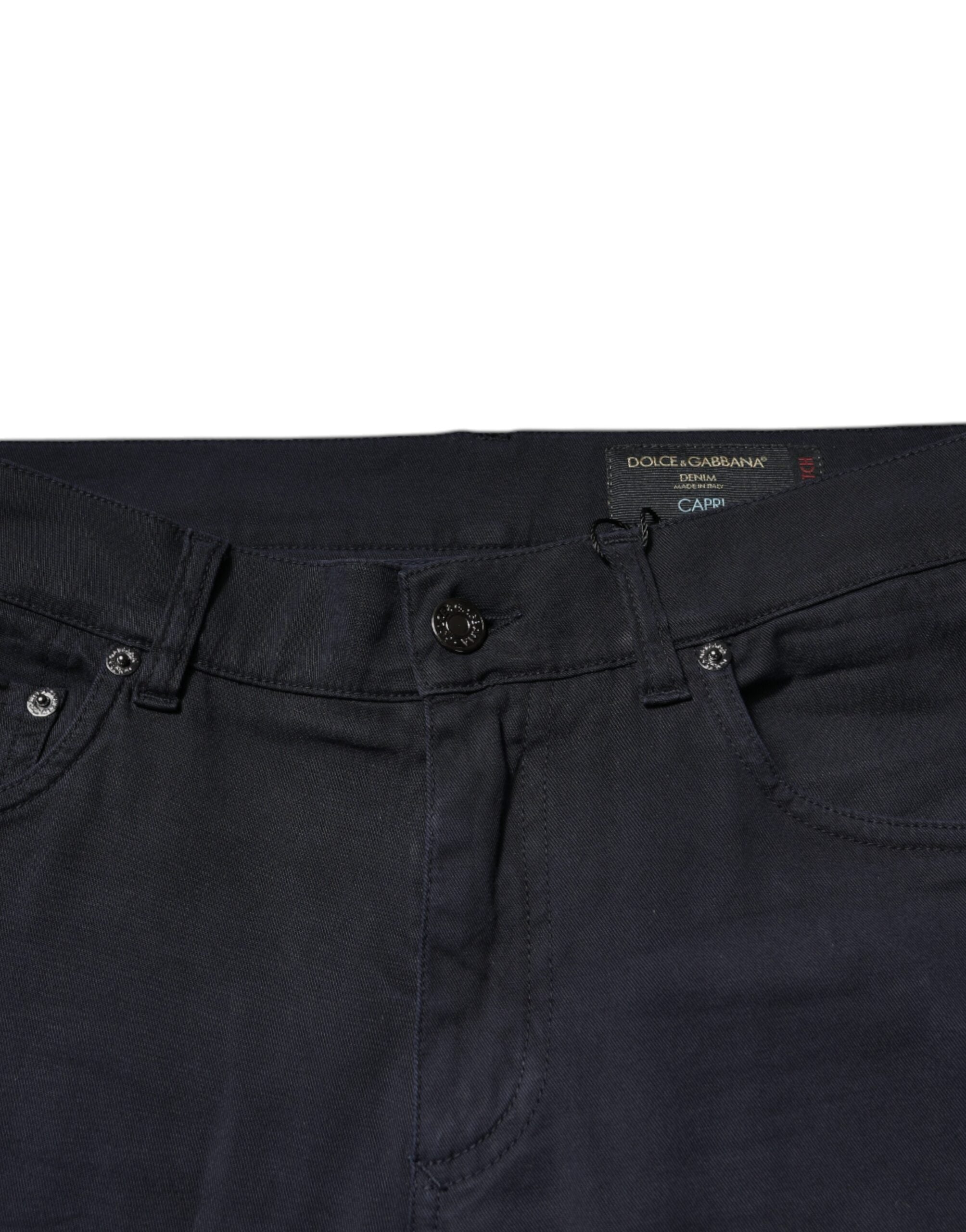 Dolce & Gabbana Black Logo Cotton Stretch Skinny Denim Men's Jeans (Pre-Owned)