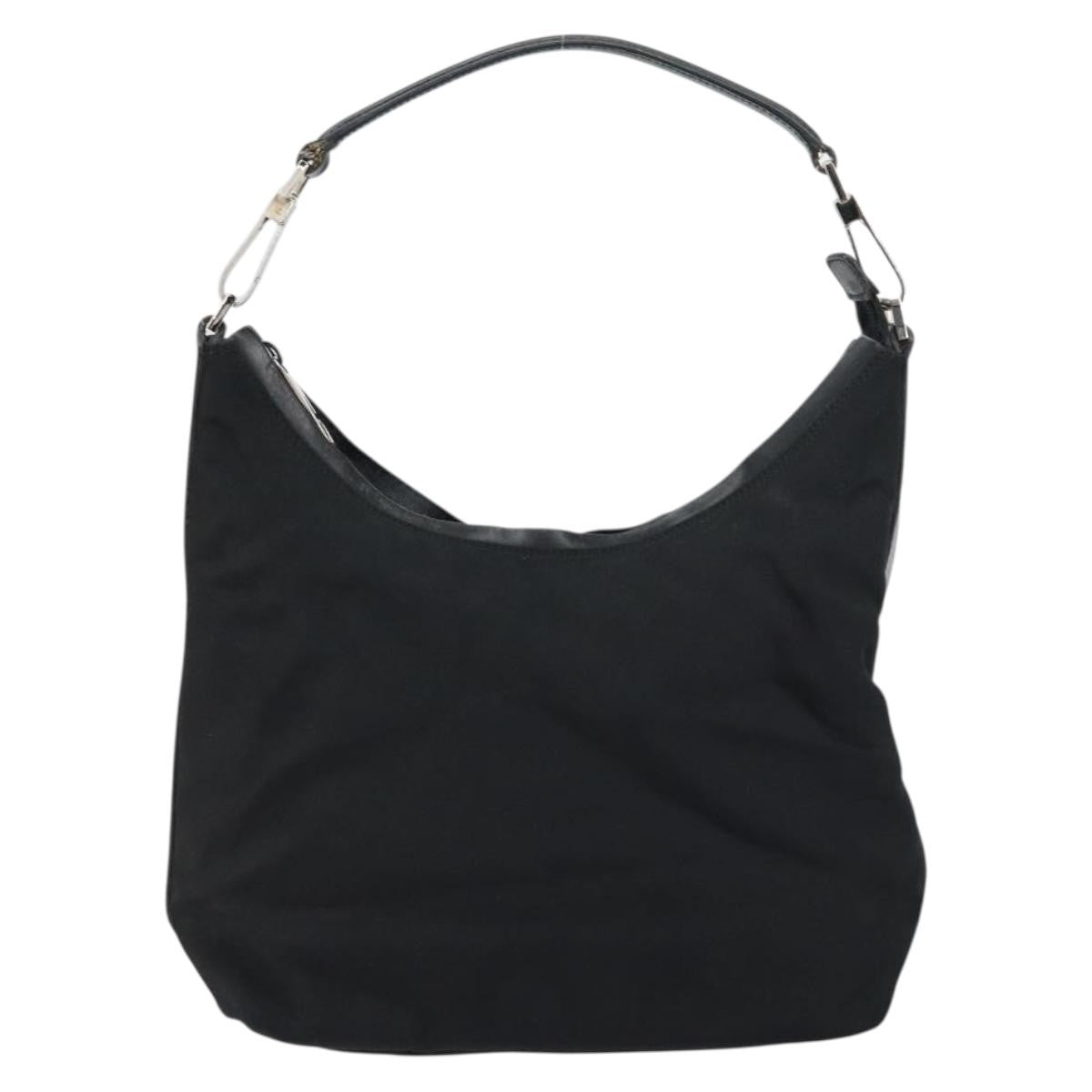 Gucci Zip Hobo Nylon Black Nylon Handbag (Pre-Owned)