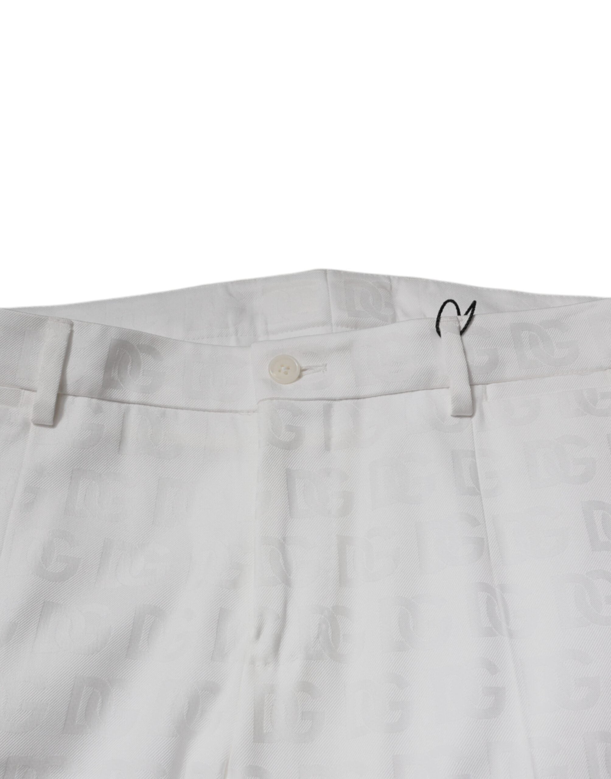 Dolce & Gabbana White Cotton Tapered Formal Dress Men's Pants