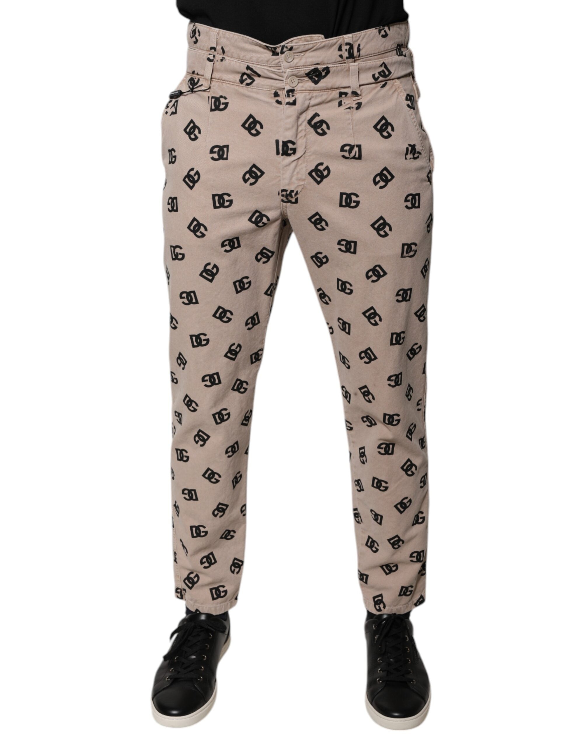 Dolce & Gabbana Beige Logo Cotton Skinny Denim Men's Jeans